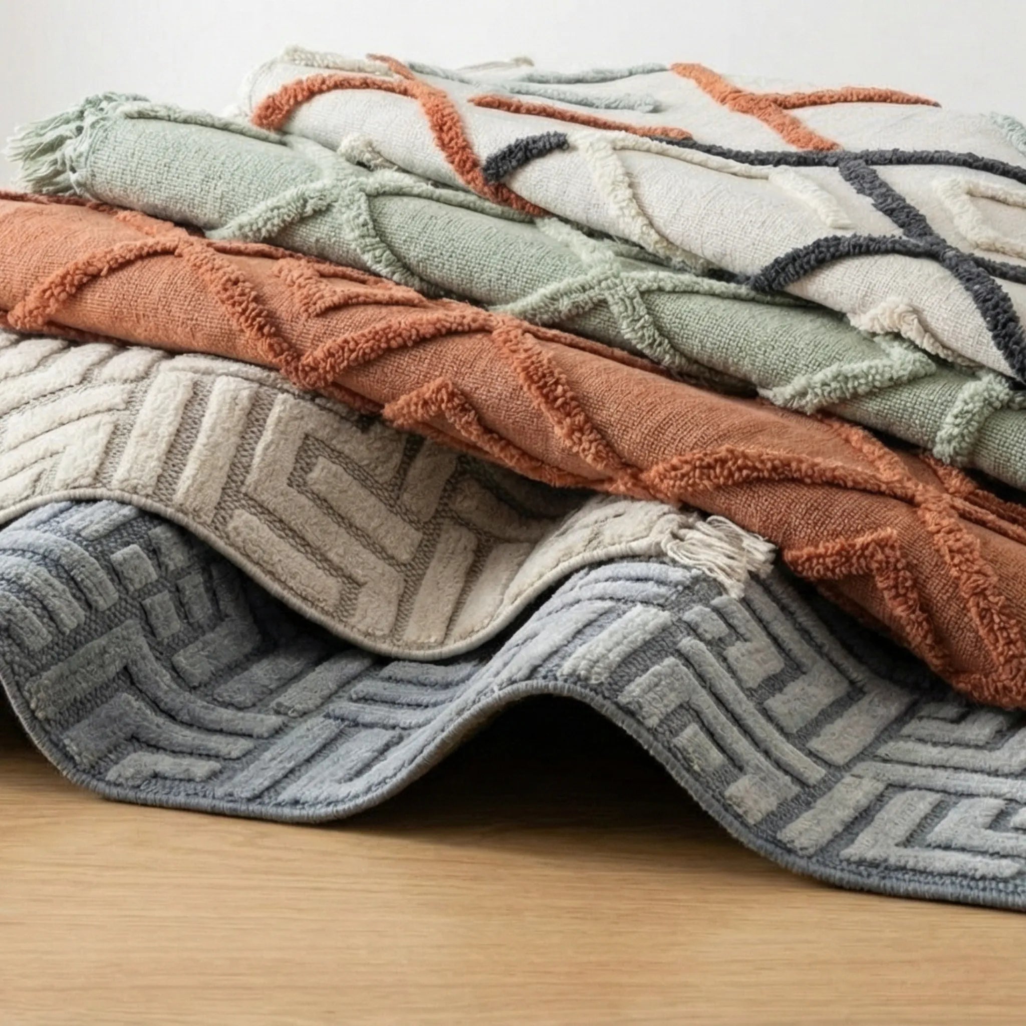 Ahşap masa etrafında bej yastıklı sandalyelerle doğal tonlarda modern yemek odası iç mekan