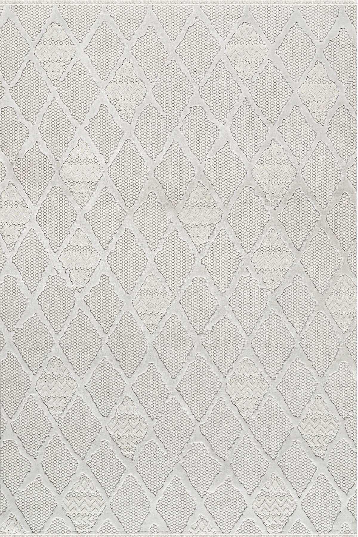 Beyaz ve krem tonlarında geometrik desenli dokuma duvar kağıdı tasarımı