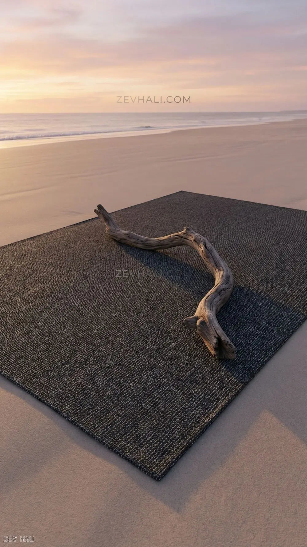 Zev Halı Keten 400 CM En Siyah Özel Ölçü Salon Halısı - Oval & Yuvarlak Kesme Halı | Jüt Hasır Halılar | Zev Halı