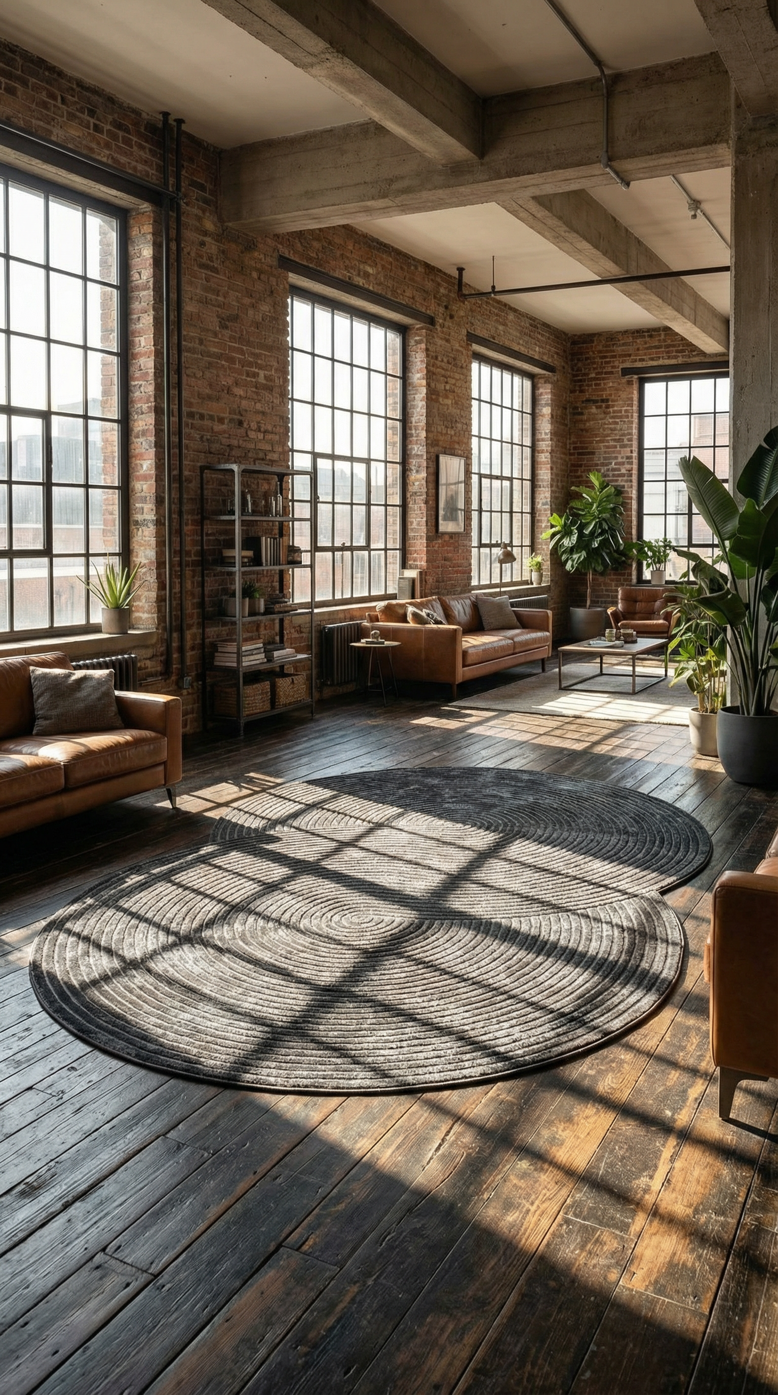 Antrasit Helezon Desenli Asimetrik Halı | Modern & Sıra Dışı Tasarım