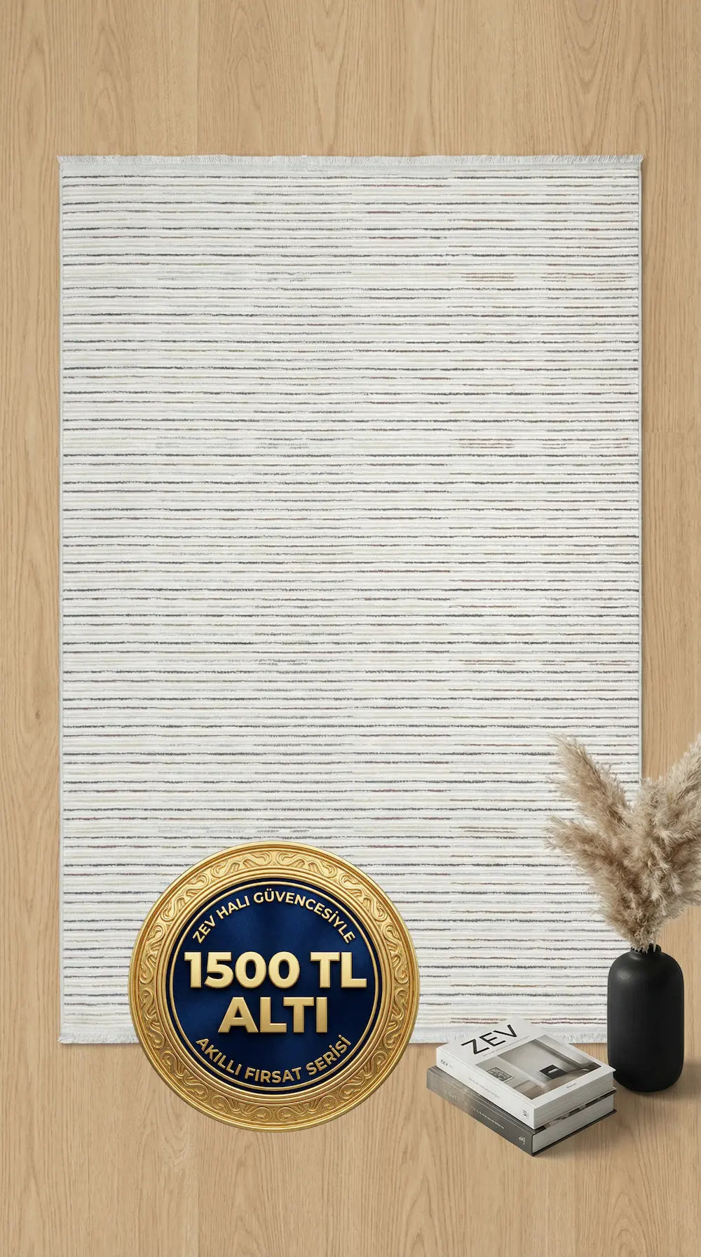 Zev Halı NK006 |115x180 İnce Makinede Yıkanabilir Kaymaz Taban Modern Halı