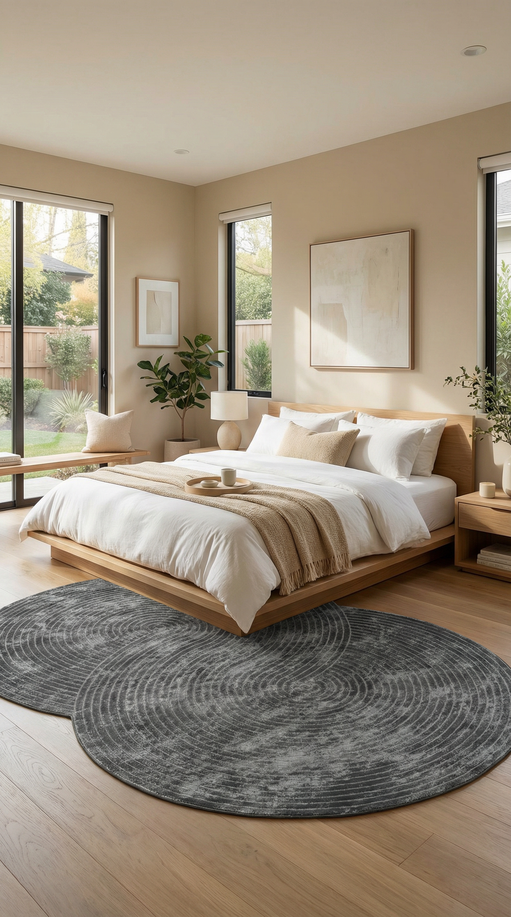 Antrasit Helezon Desenli Asimetrik Halı | Modern & Sıra Dışı Tasarım