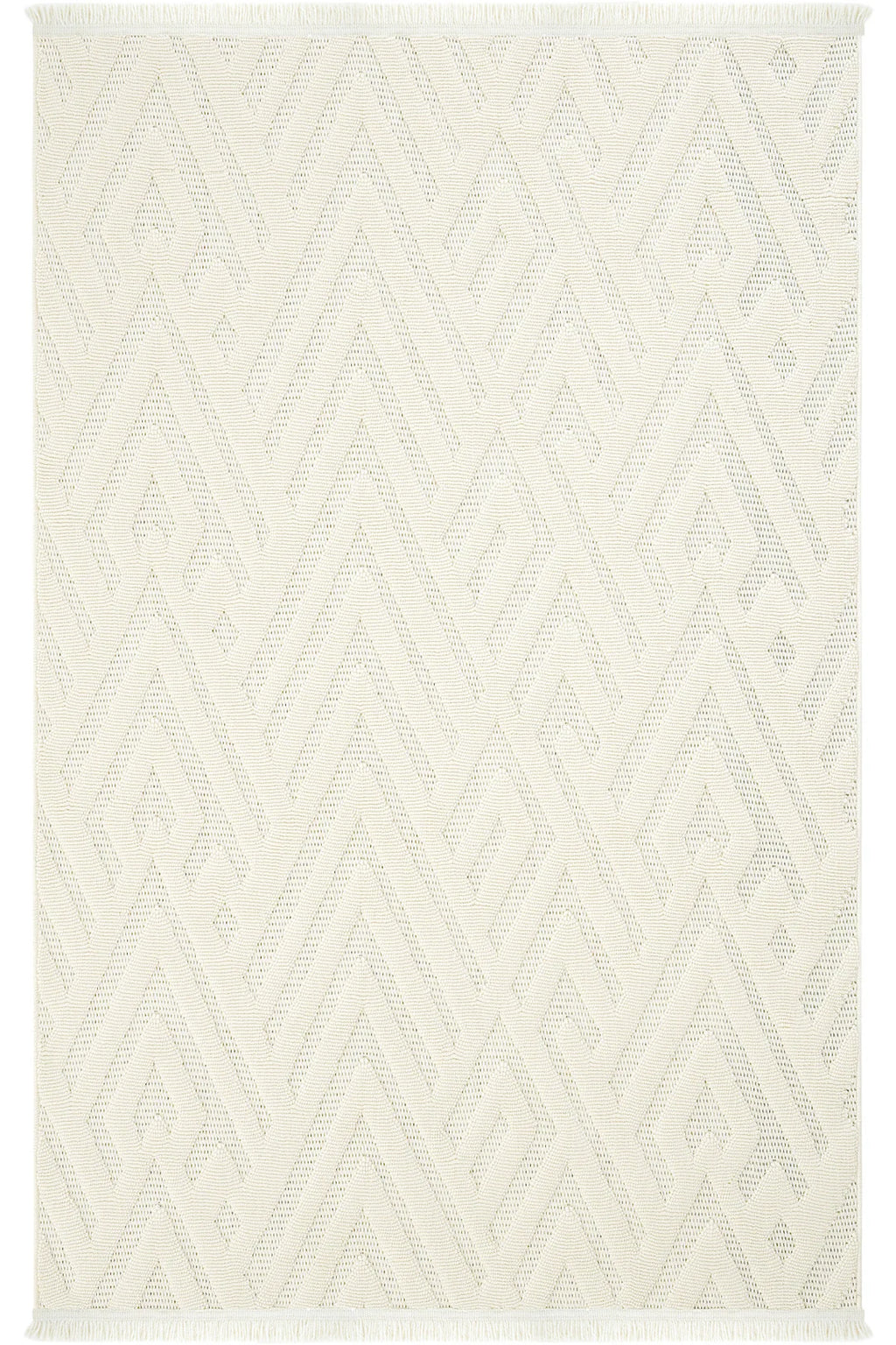 Krem rengi geometrik desenli ince dokuma modern dekoratif kilim