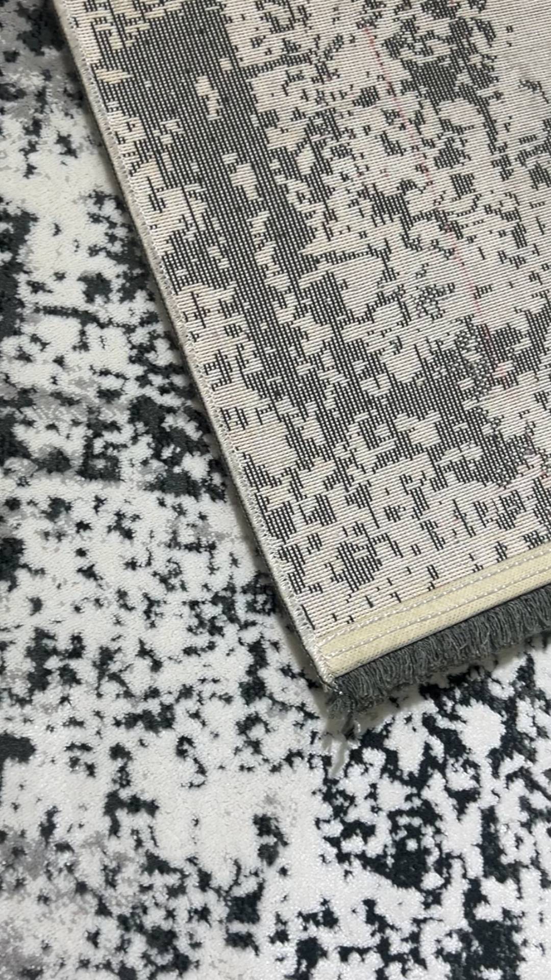 Zev Dark Serisi Zümrüt Siyahı Modern Grunge Triko Akrilik Salon Misafir Odası Halısı- %60 Fırsat Outlet st025  160x230