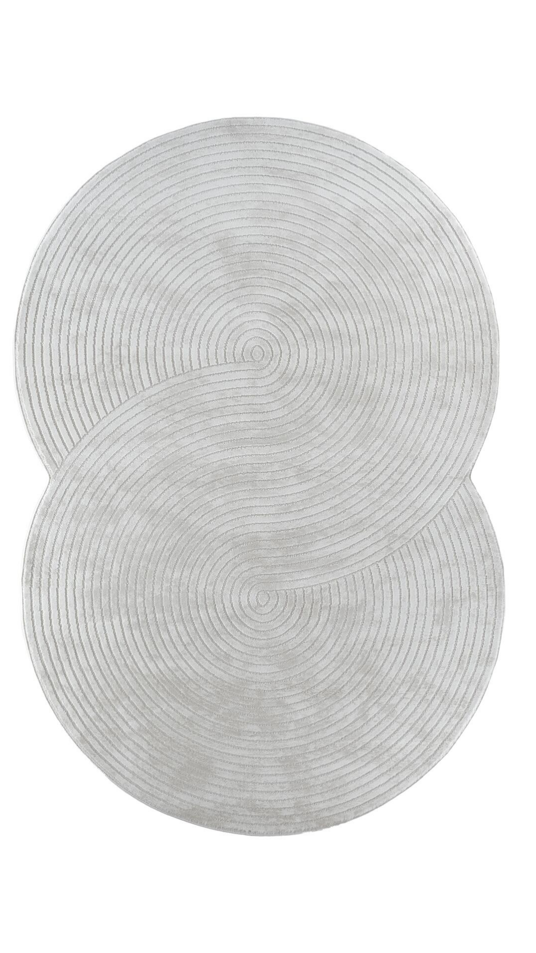 Krem Soyut Sanat Desenli Asimetrik Halı | Kübist & Modern Tarz