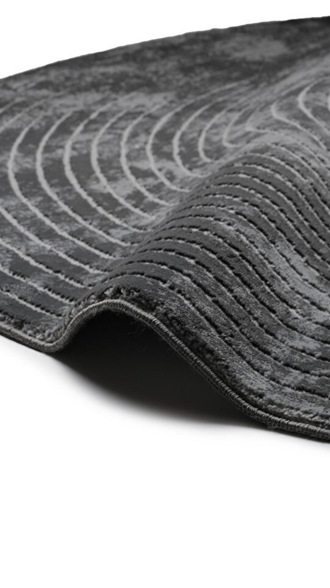 Antrasit Helezon Desenli Asimetrik Halı | Modern & Sıra Dışı Tasarım