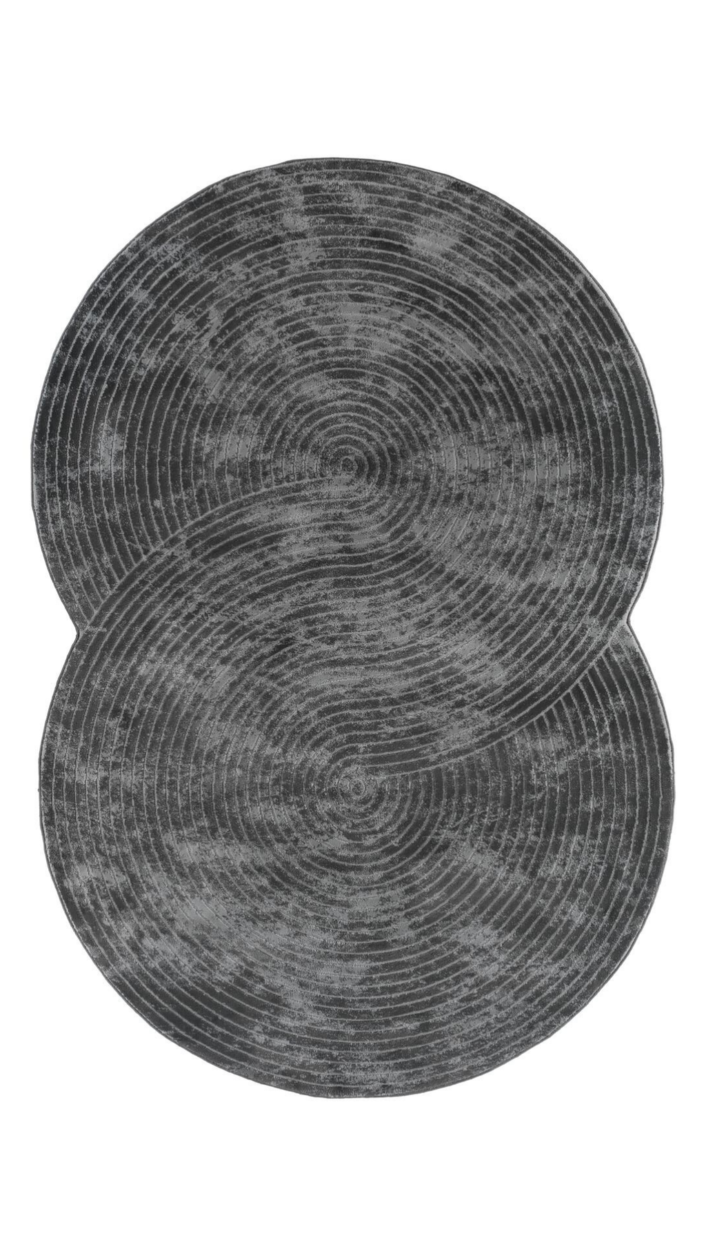 Antrasit Helezon Desenli Asimetrik Halı | Modern & Sıra Dışı Tasarım