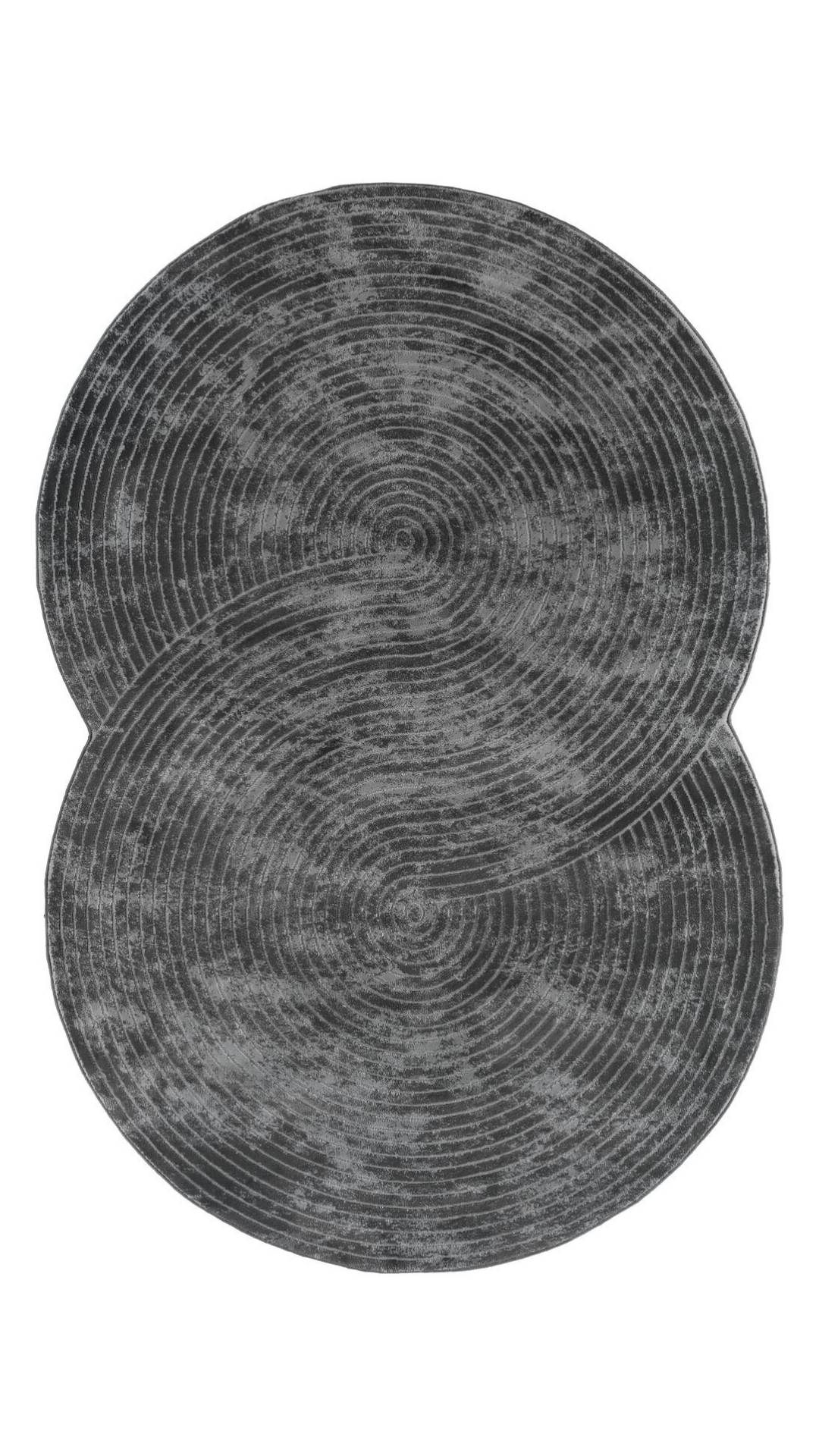 Antrasit Helezon Desenli Asimetrik Halı | Modern & Sıra Dışı Tasarım