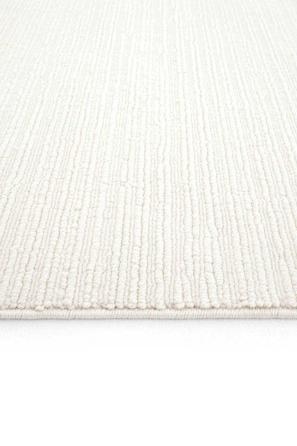 Krem renkli dokulu ince çizgili modern dekoratif halı