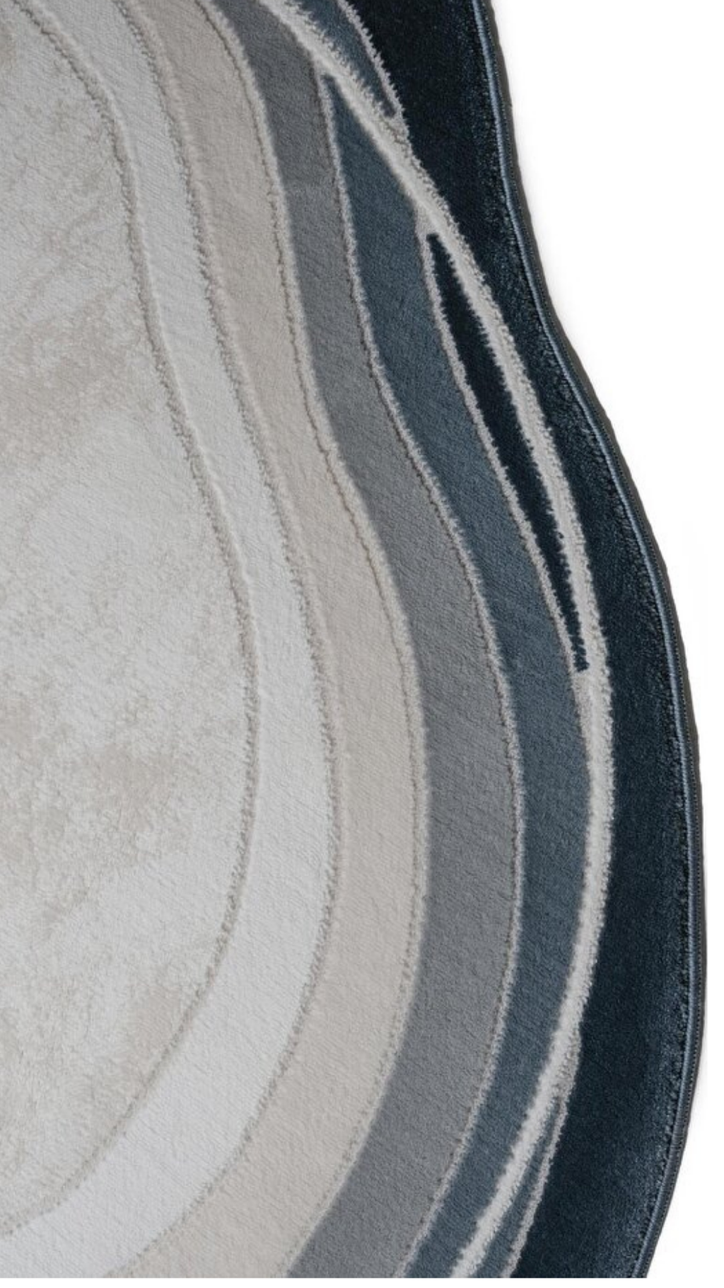 Gri Mavi Akik Desenli Organik Asimetrik Kesim Halı | Doğal Taş Görünümlü & Modern