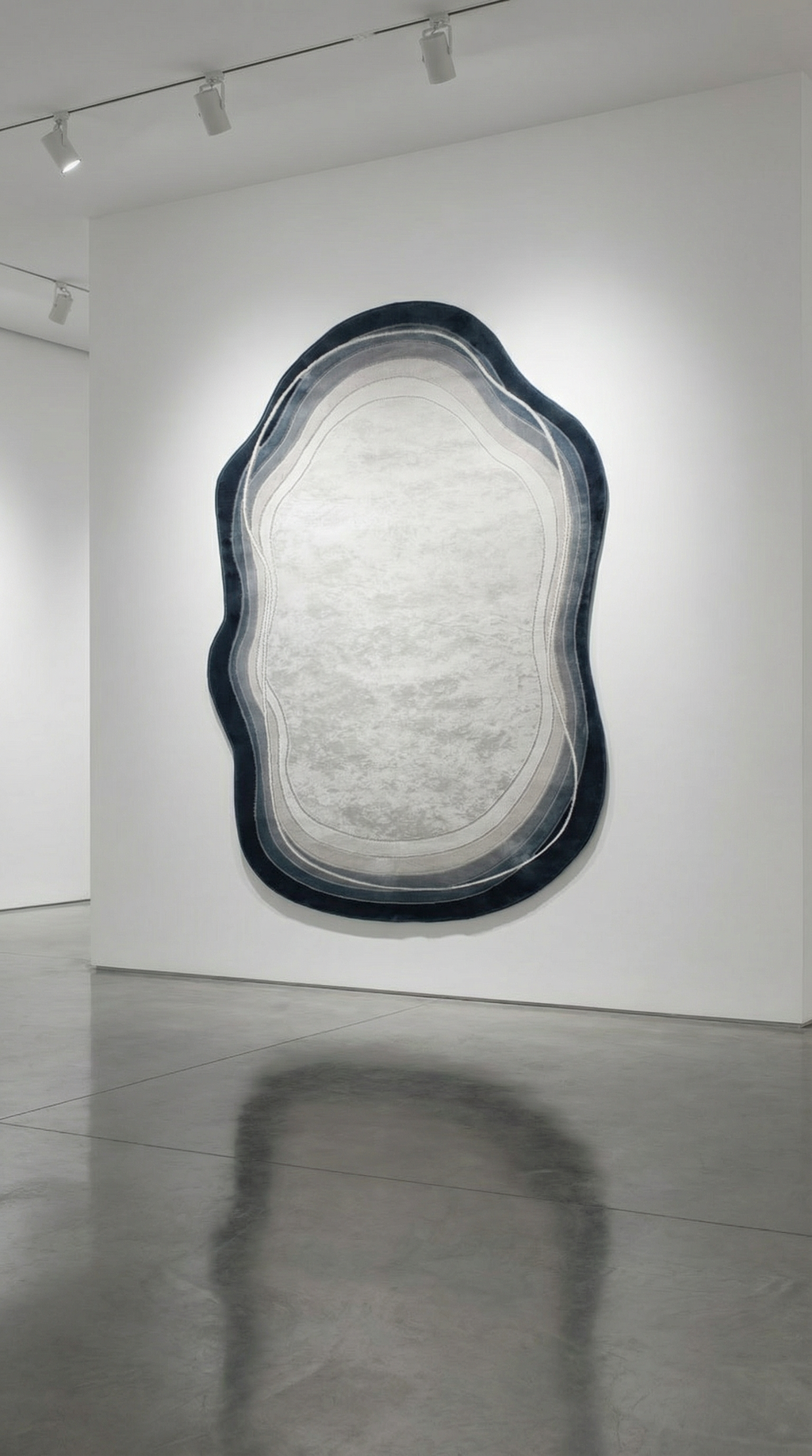 Gri Mavi Akik Desenli Organik Asimetrik Kesim Halı | Doğal Taş Görünümlü & Modern