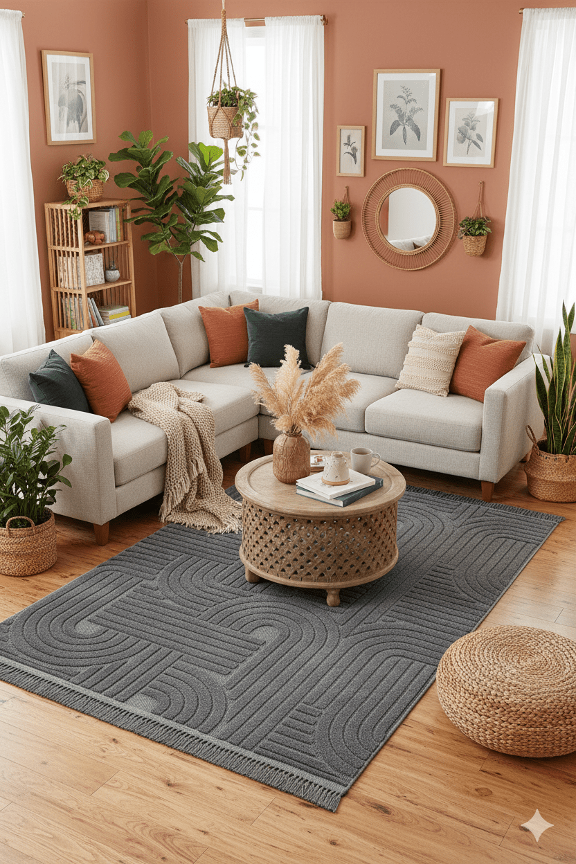 Bohem Tarzı İskandinav Halı 160x230 4 m²