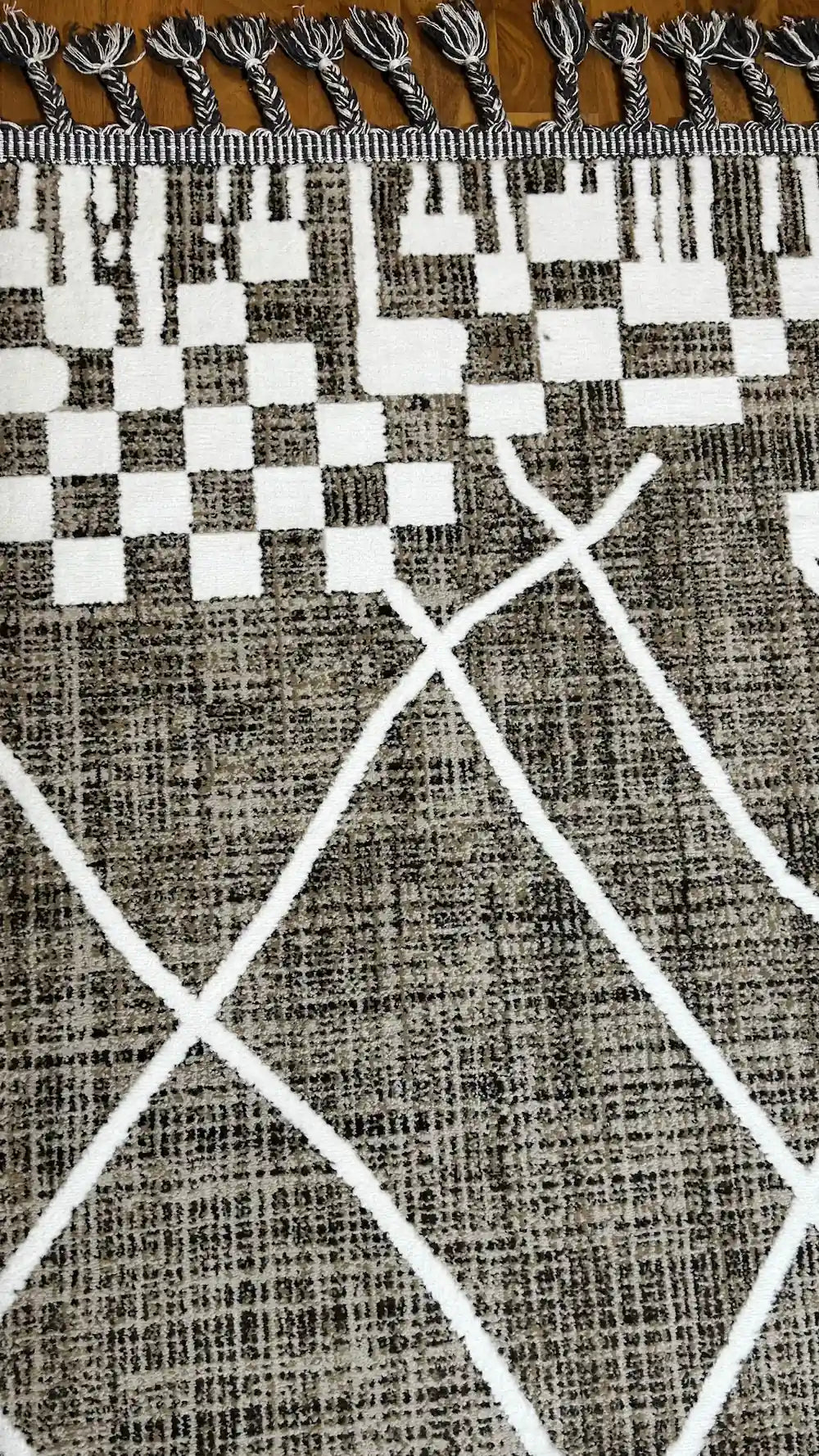 Zev Halı Prime PR002 Antrasit Etnik Geometrik Toz Yapmaz Halı 160x230