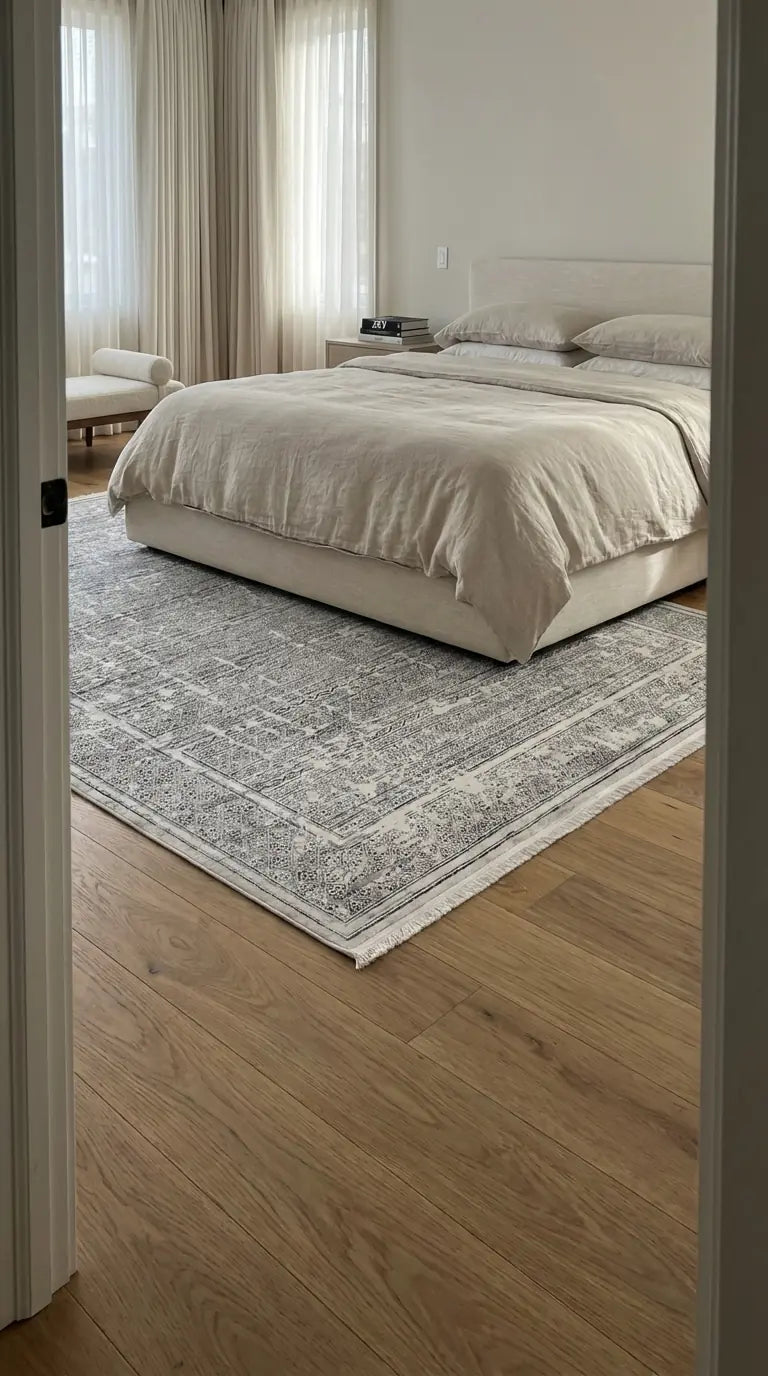 Zev Halı Prime PR005 Turkuaz Vintage Eskitme Desenli Tozumaz Salon Halısı 160x230