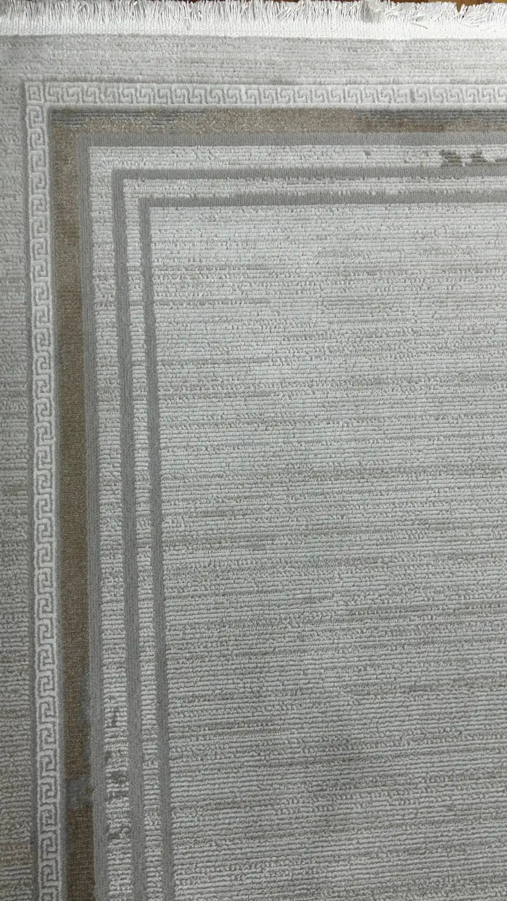 Zev Halı Prime PR007 Krem Bej Çerçeveli Sade Toz Yapmaz Halı 160x230