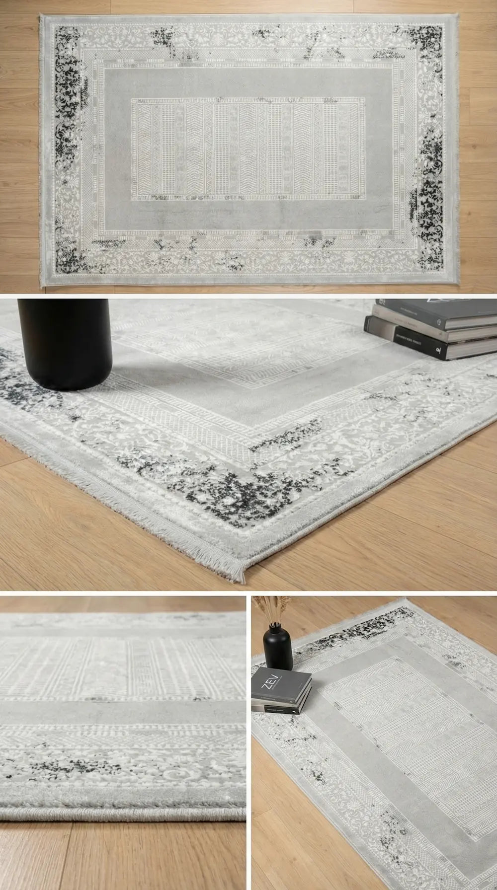 سجادة غرفة معيشة من الأكريليك المحبوك بإطار، من سلسلة زيف دارك، باللون الأسود الزمردي والأصفر الخردلي - خصم 60% في منفذ البيع st022 160x230