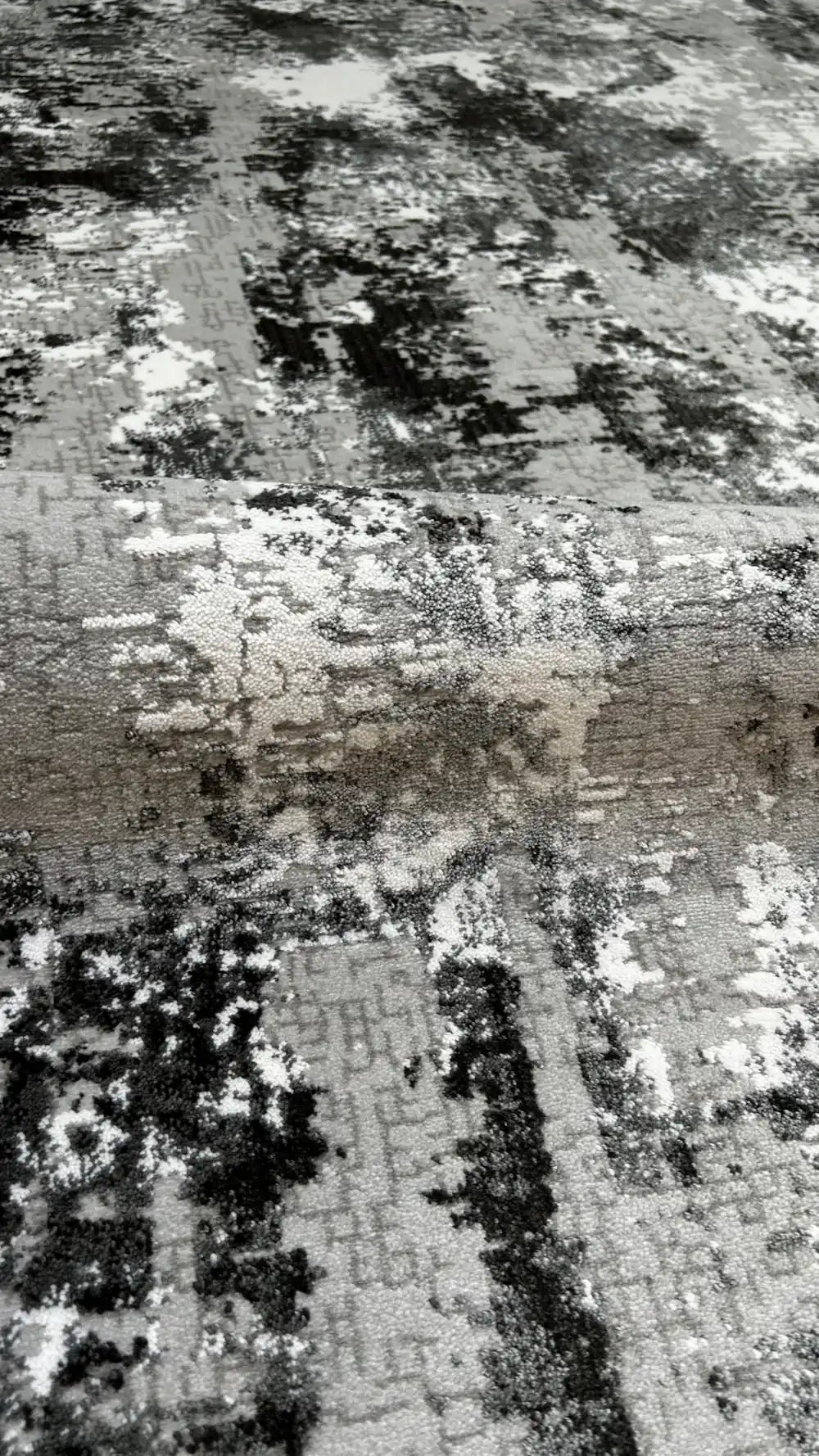 Zev Vogui Serisi Gri Antrasit Soyut Desenli Modern Salon Halısı st036 160x230