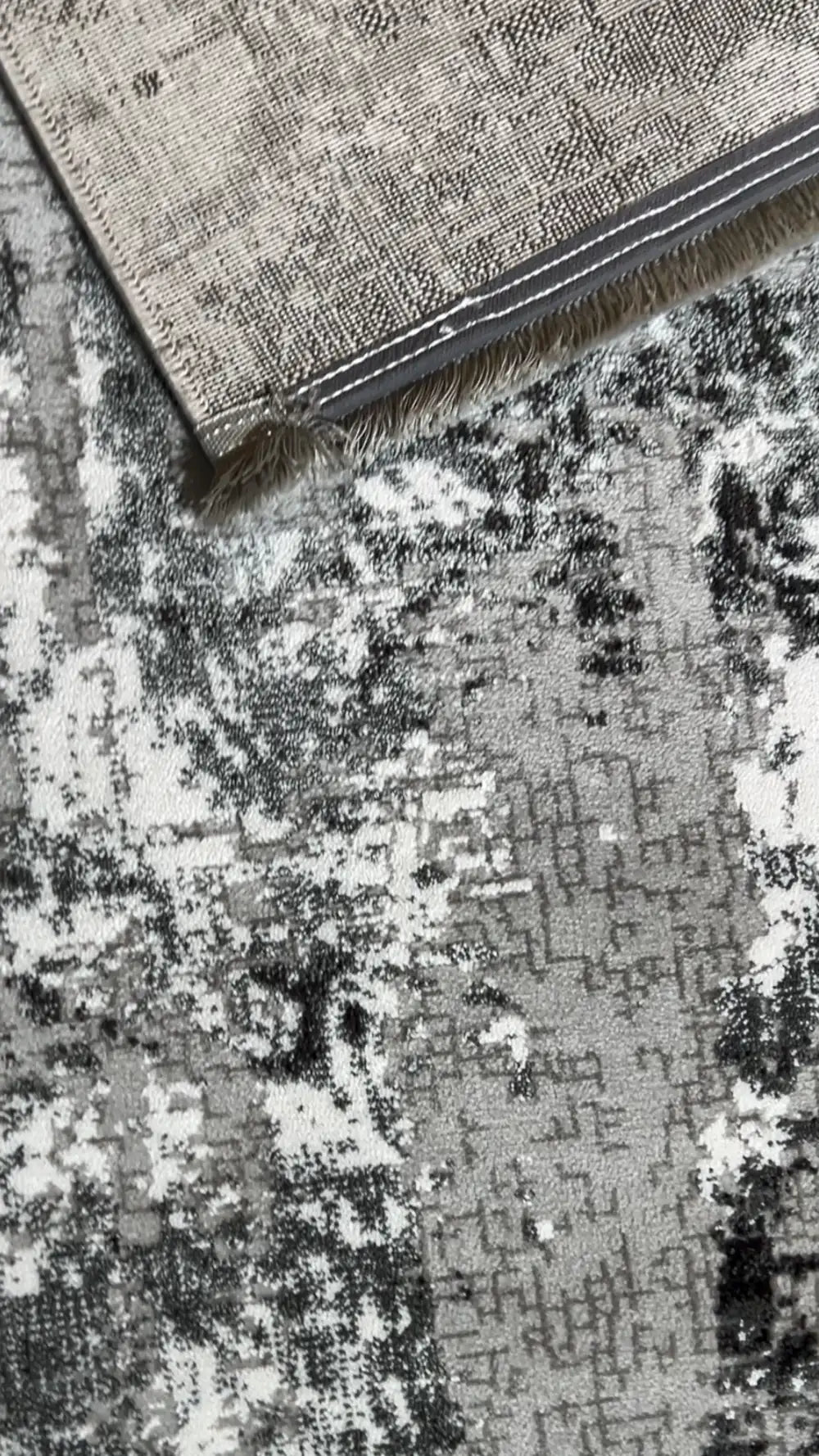 Zev Vogui Serisi Gri Antrasit Soyut Desenli Modern Salon Halısı st036 160x230