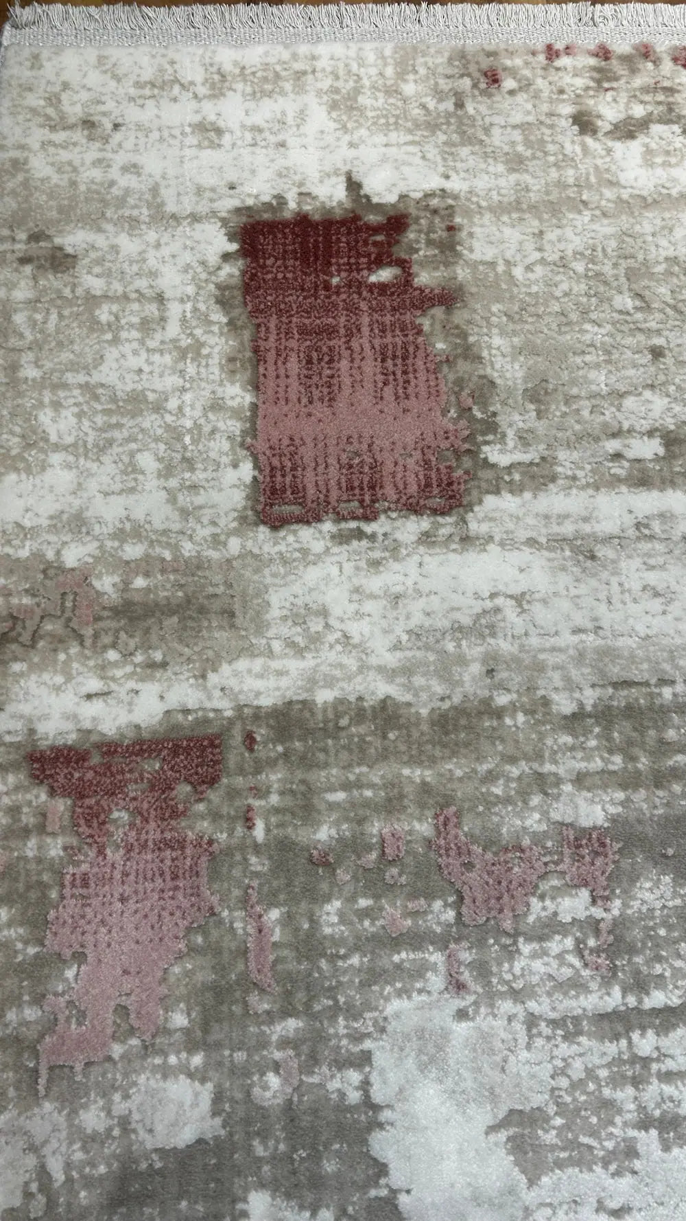 Zev Vogui Gül Kurusu ve Bej Soyut Desenli Modern Halı St040 160x230