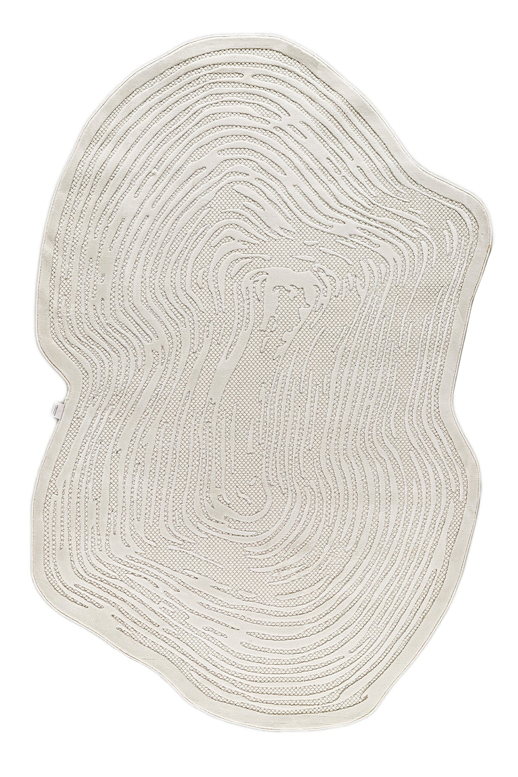 Krem rengi yumuşak dokulu salon ve mutfak için amorf şekilli makine halısı