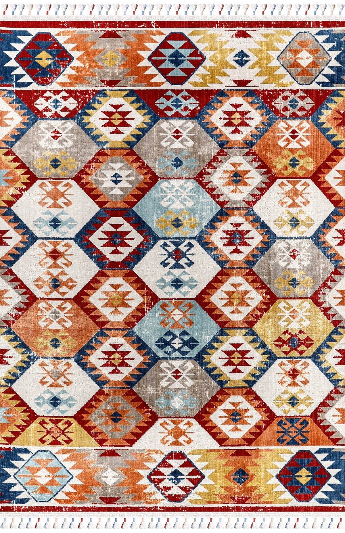 Zev halı Antik Dokuma İnce Etnik Desen Halı AN009