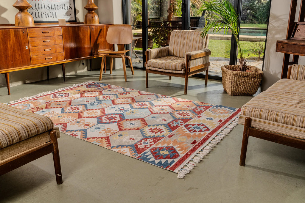 Zev halı Antik Dokuma İnce Etnik Desen Halı AN009