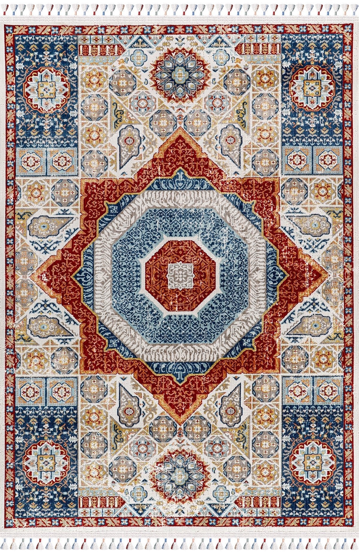 Zev halı Antik Dokuma İnce Etnik Desen Halı AN008