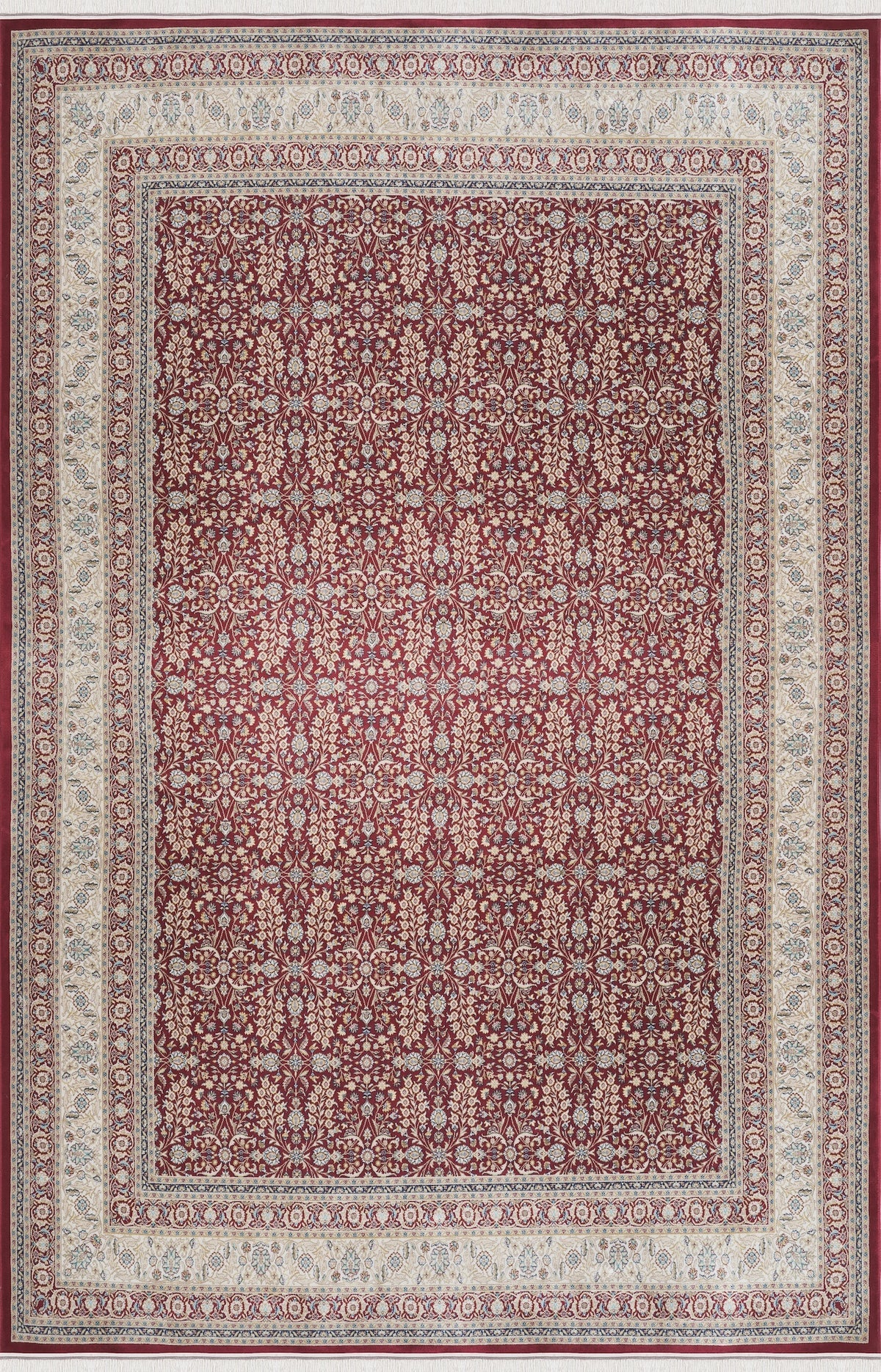 İnce ve Saçaklı Bordo Klasik Halı | Viskon Bambu Premium Seri