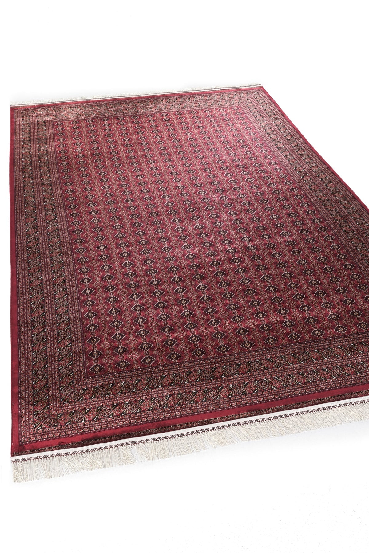 100 Tarak Özel Tezgah Halısı | Bordo Afgan Desenli Sık Dokuma
