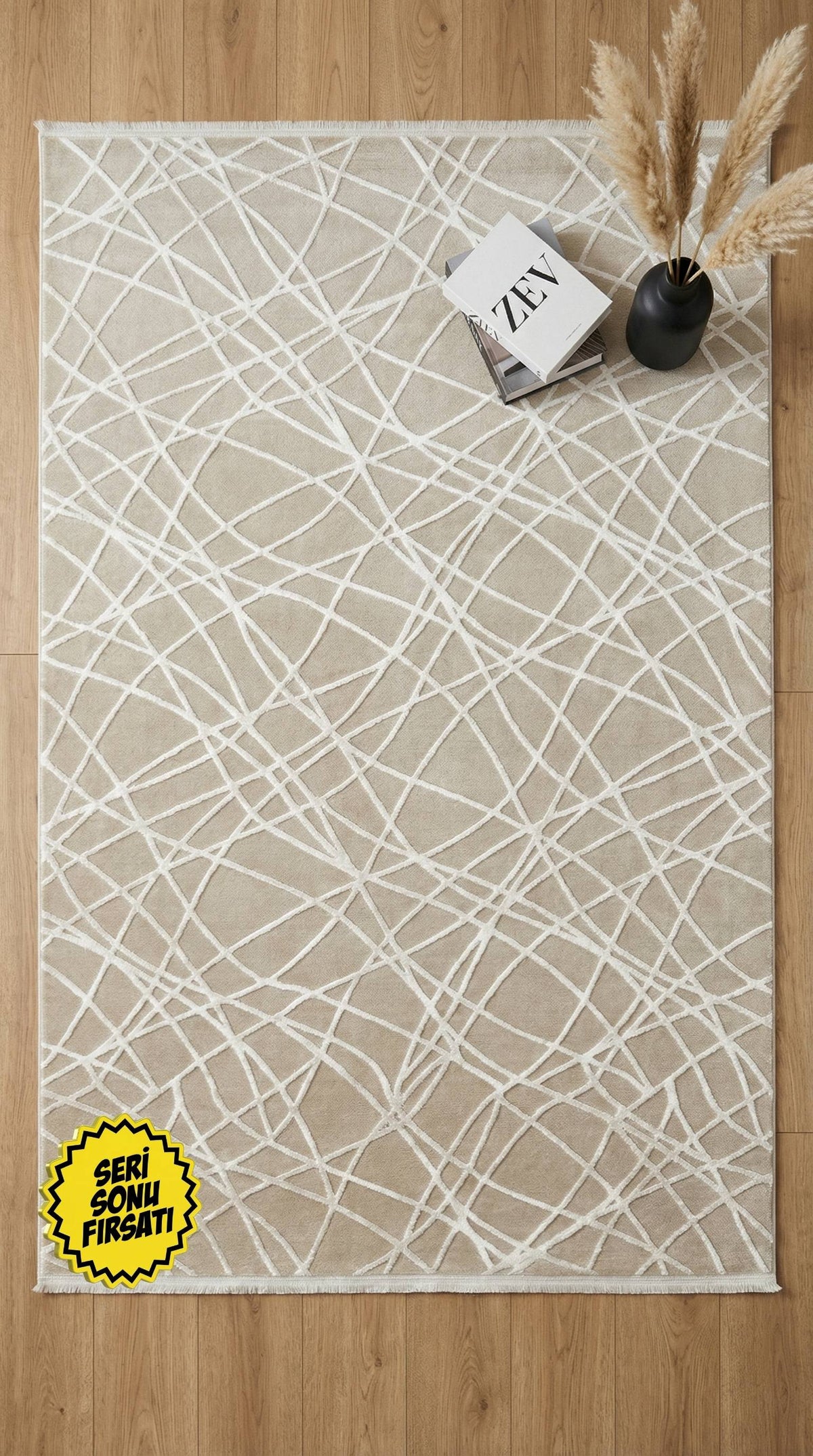 سلسلة زيف ستون: سجادة أكريليك مخططة بشكل فوضوي - خصم 60% على منتجات التخفيضات st011 مينك 140x230