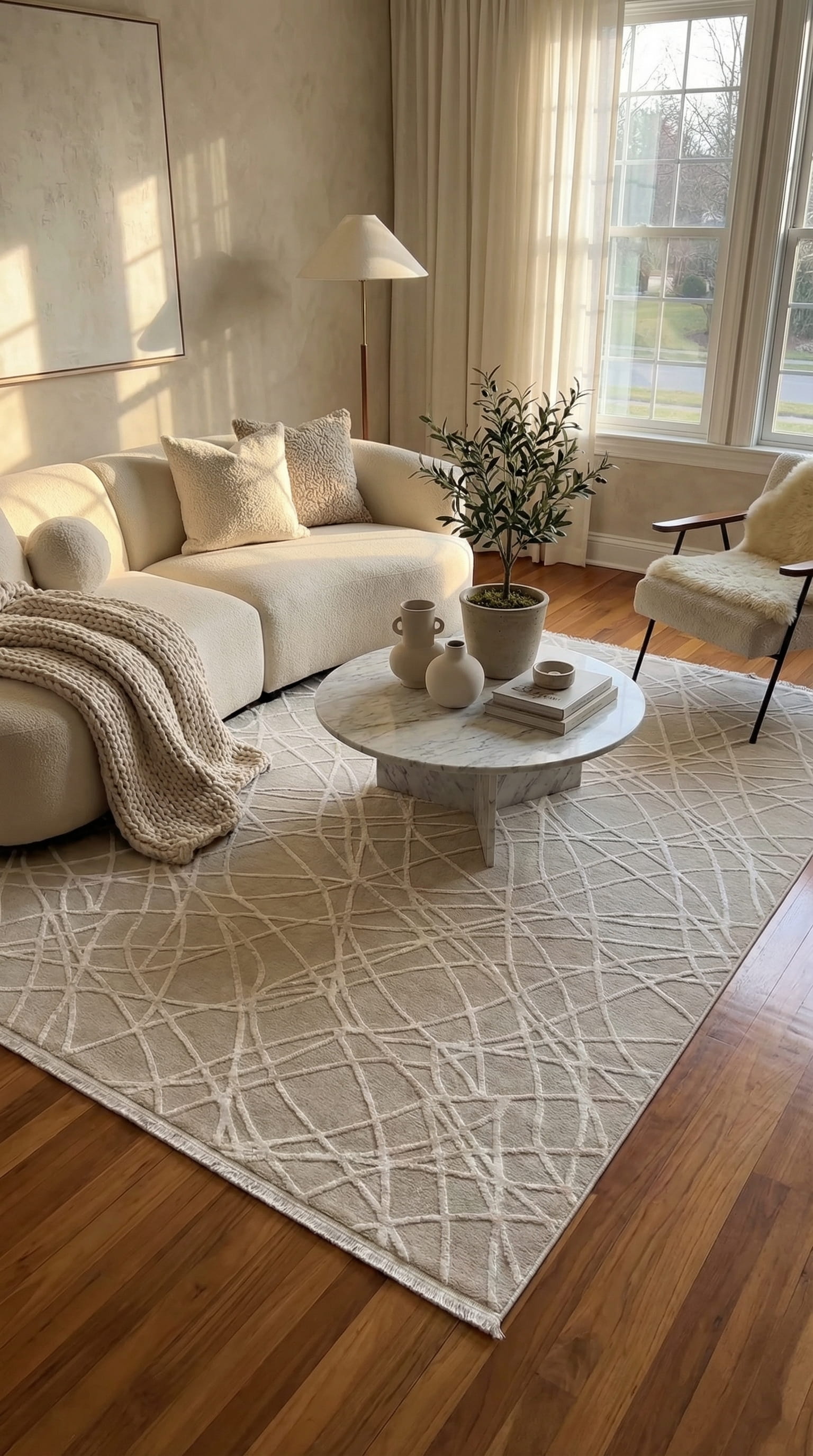 سلسلة زيف ستون: سجادة أكريليك مخططة بشكل فوضوي - خصم 60% على منتجات التخفيضات st011 مينك 140x230