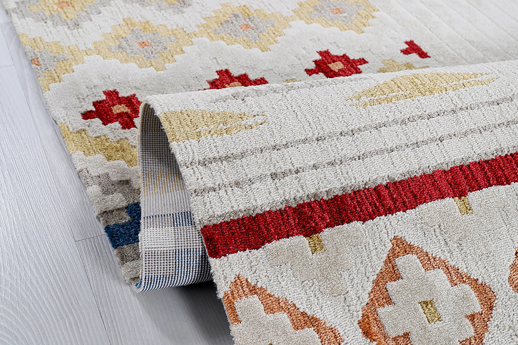 Desenleriyle renkli, toz tutmayan yolluk halı, salon ve mutfak için ideal