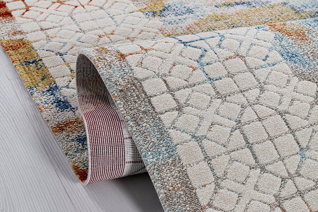 Renkli motifli desenli, toz tutmayan salon ve mutfak için oturma odası halısı