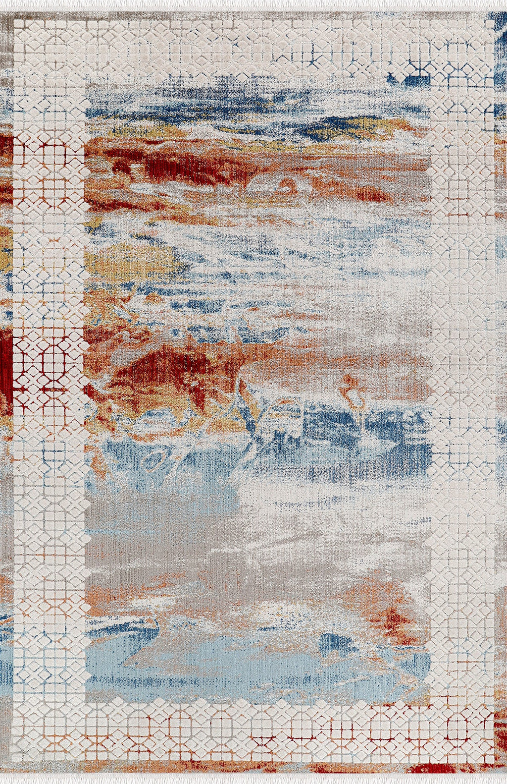 Renkli desenli salon, mutfak, oturma odası için toz yapmayan modern yolluk halı