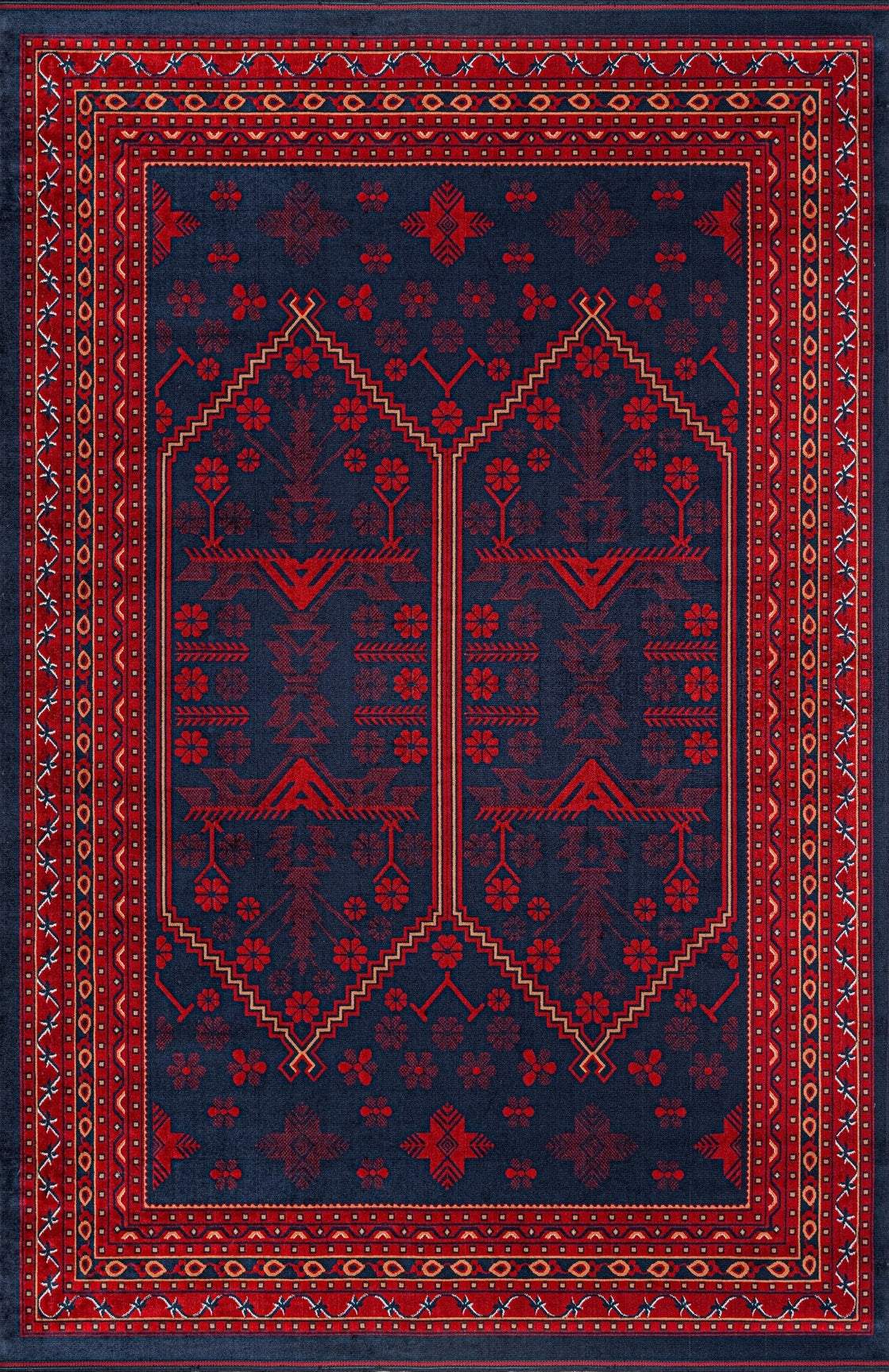 Anti-Alerjik Bordo Afgan Halı | Toz Vermez ve Leke Tutmaz İnce