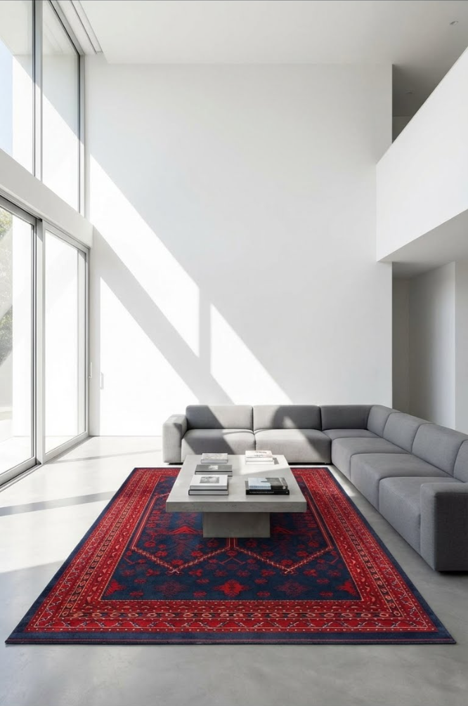 Anti-Alerjik Bordo Afgan Halı | Toz Vermez ve Leke Tutmaz İnce