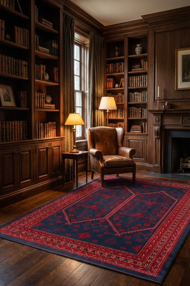 Anti-Alerjik Bordo Afgan Halı | Toz Vermez ve Leke Tutmaz İnce