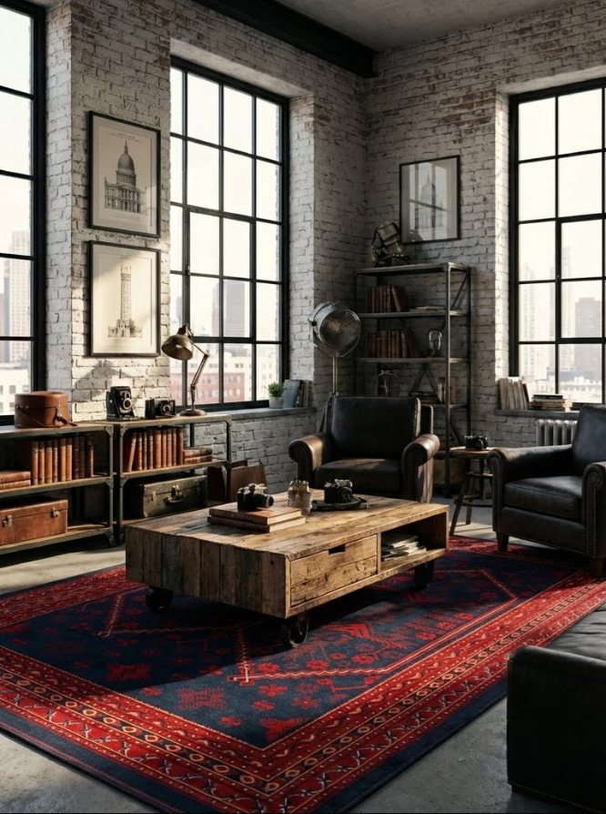 Anti-Alerjik Bordo Afgan Halı | Toz Vermez ve Leke Tutmaz İnce