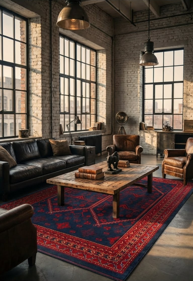 Anti-Alerjik Bordo Afgan Halı | Toz Vermez ve Leke Tutmaz İnce