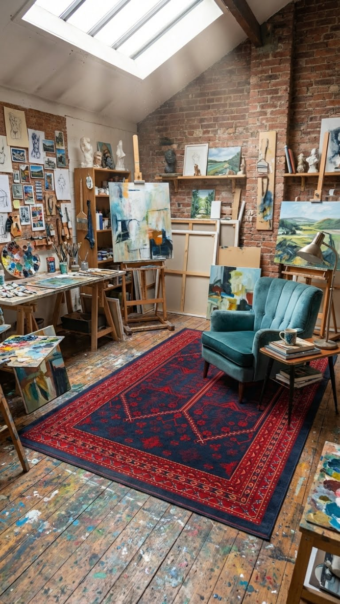 Anti-Alerjik Bordo Afgan Halı | Toz Vermez ve Leke Tutmaz İnce