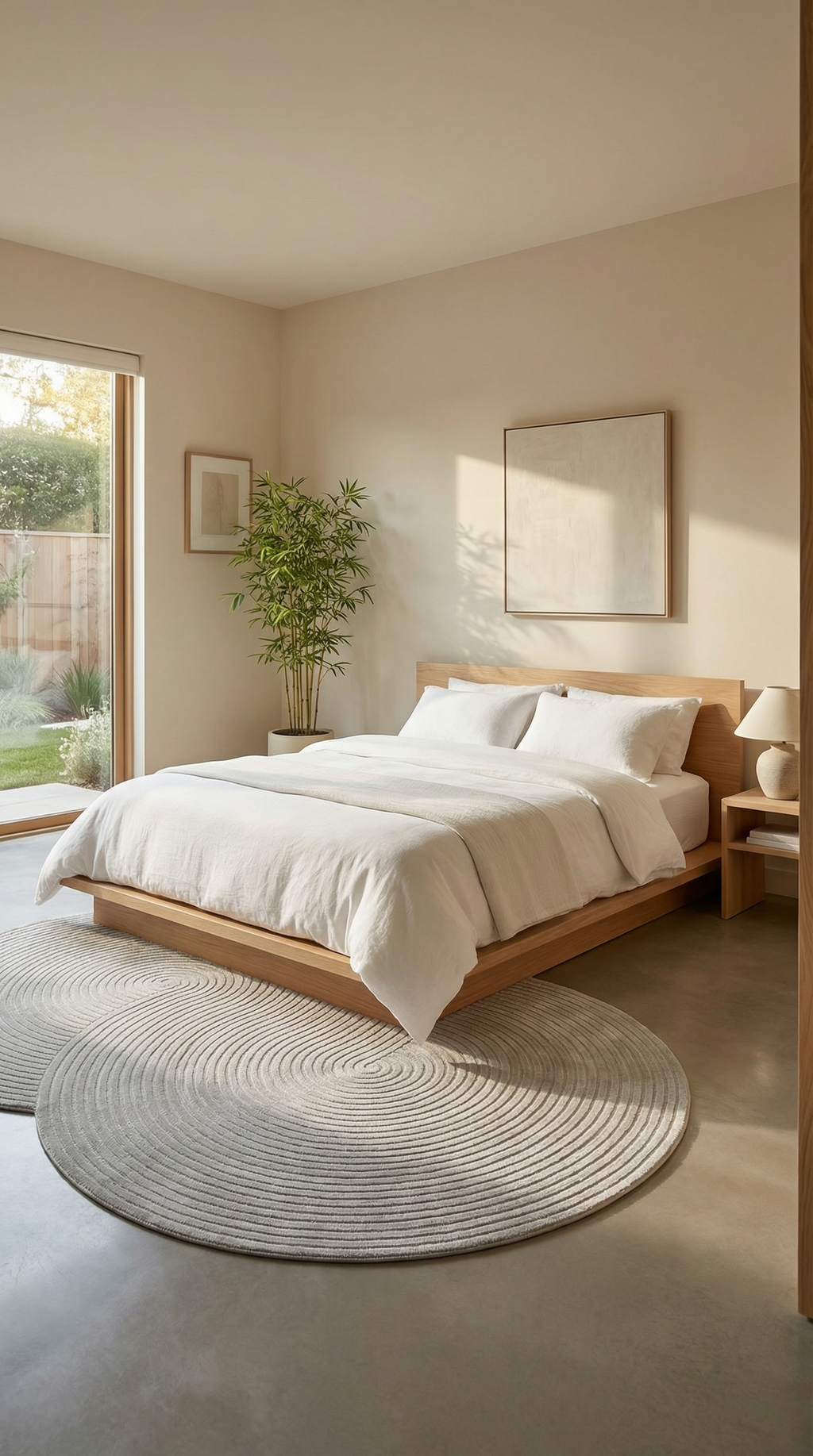 Krem Soyut Sanat Desenli Asimetrik Halı | Kübist & Modern Tarz