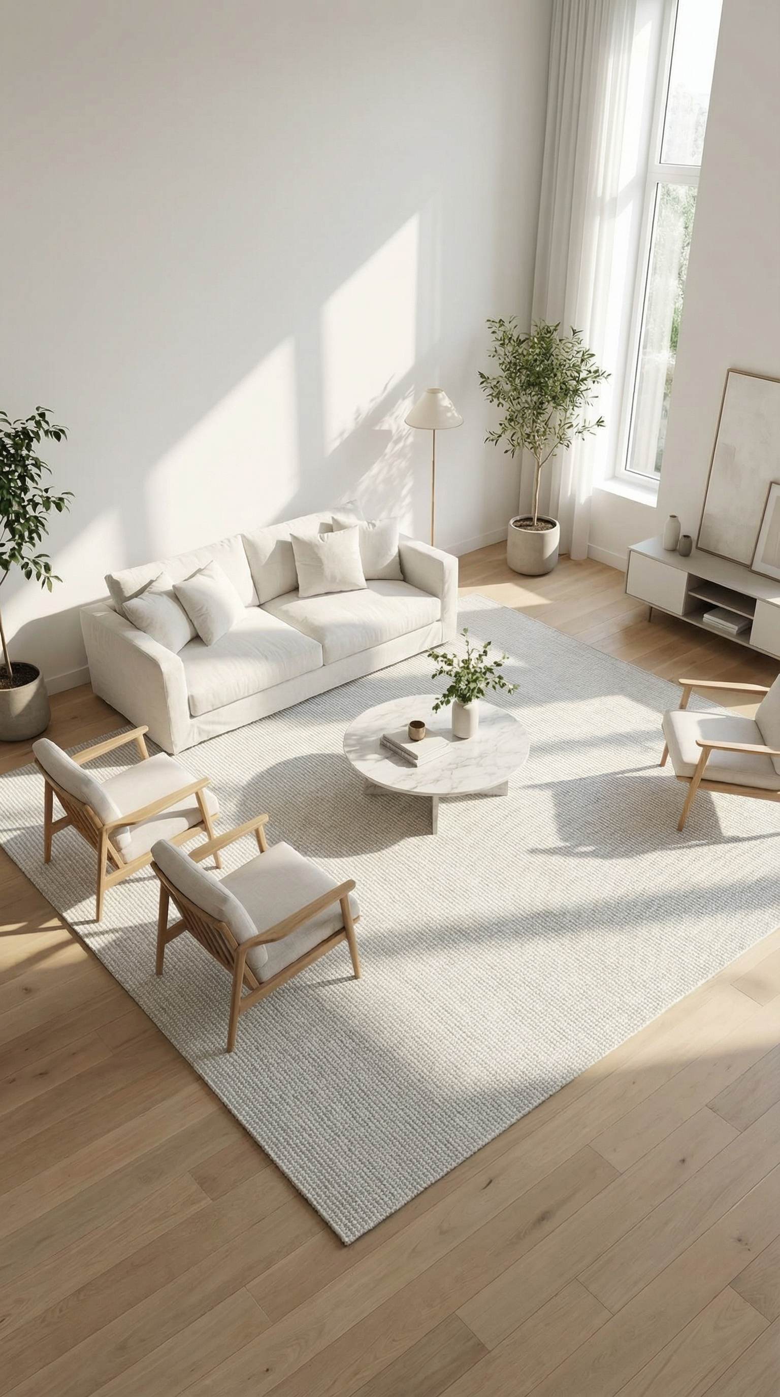 سجادة زيف العصرية البسيطة من السيزال الكريمي - قابلة للغسل في الغسالة، مانعة للانزلاق، مناسبة لغرفة المعيشة، مقاسات حسب الطلب ✂ 