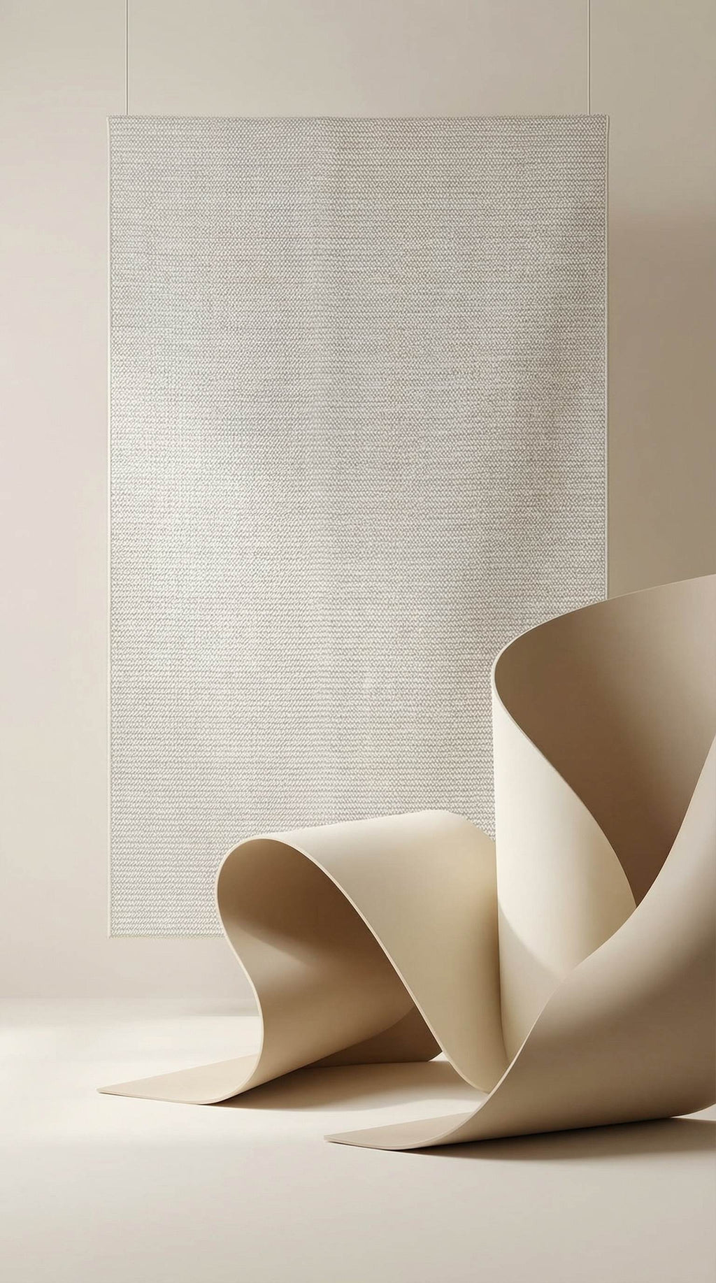 سجادة زيف العصرية البسيطة من السيزال الكريمي - قابلة للغسل في الغسالة، مانعة للانزلاق، مناسبة لغرفة المعيشة، مقاسات حسب الطلب ✂ 