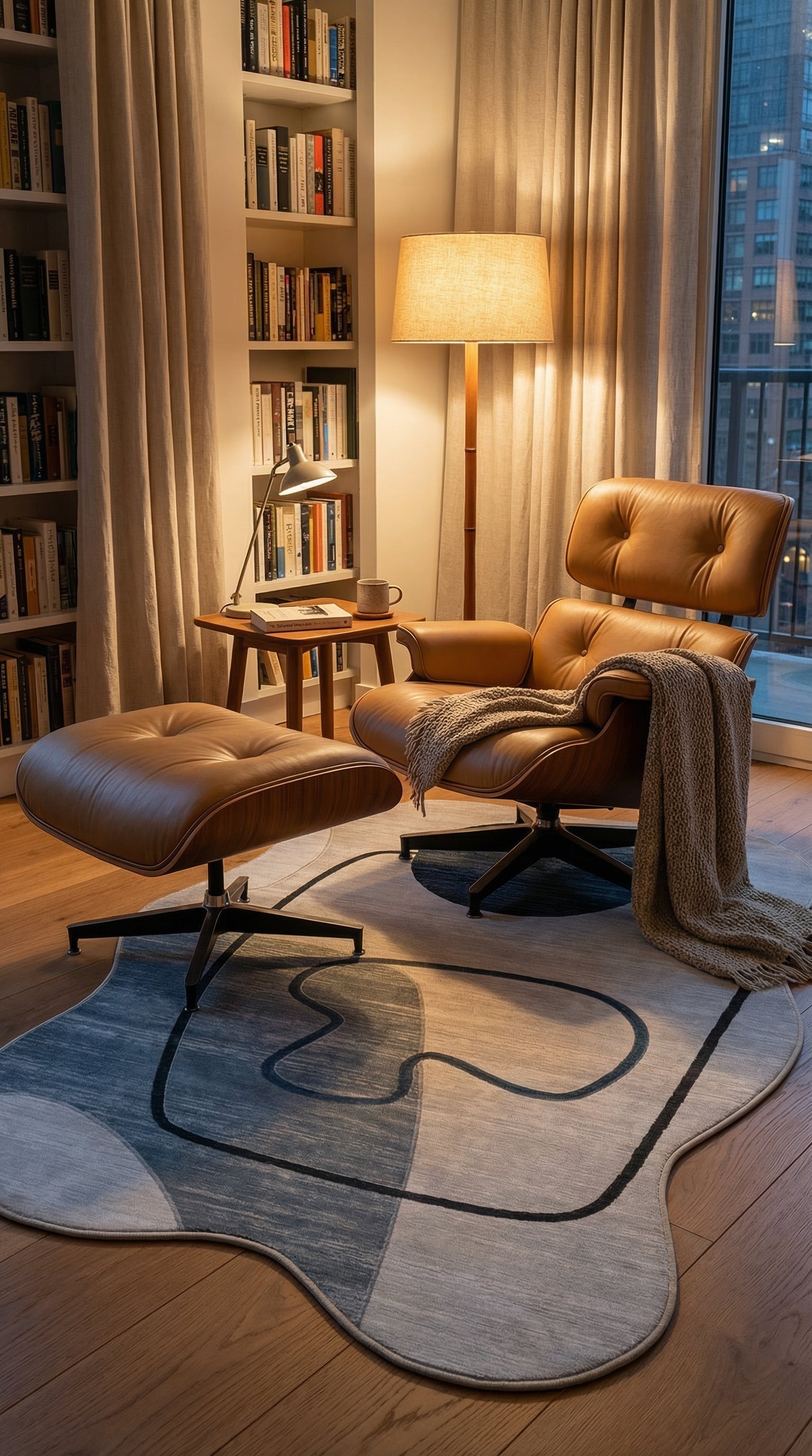 Soyut Sanat Desenli Asimetrik Halı | Kübist & Modern Tarz