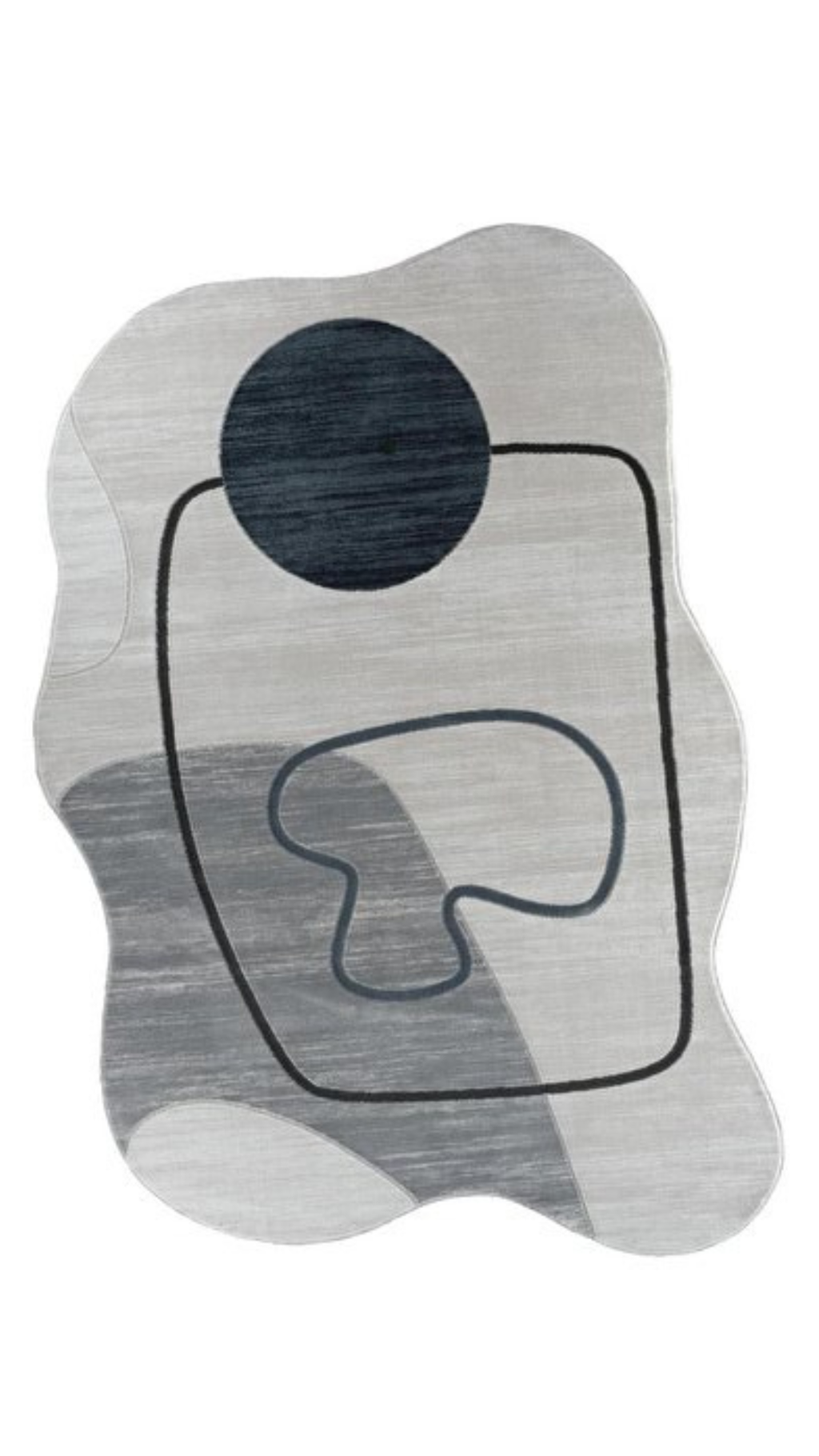 Soyut Sanat Desenli Asimetrik Halı | Kübist & Modern Tarz