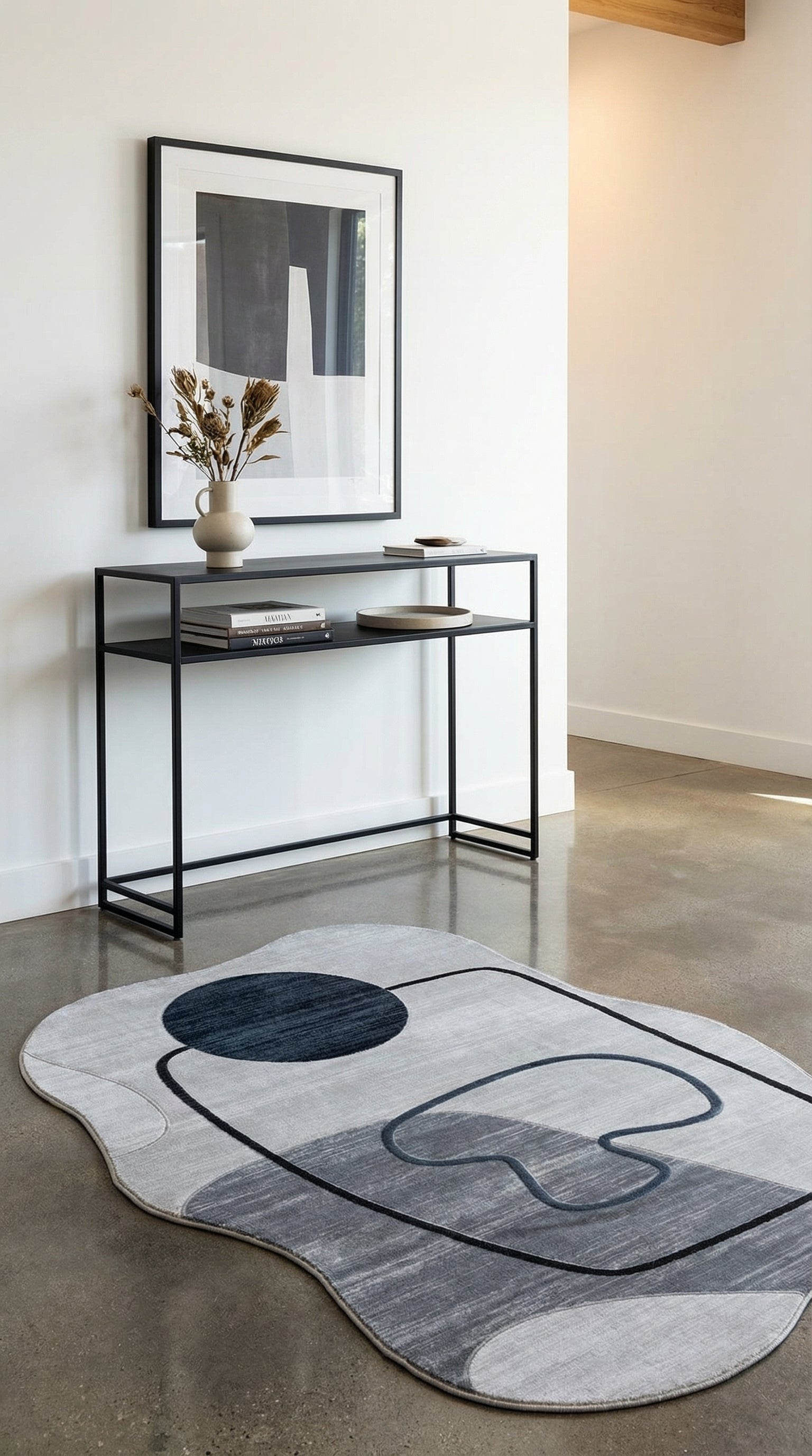 Soyut Sanat Desenli Asimetrik Halı | Kübist & Modern Tarz