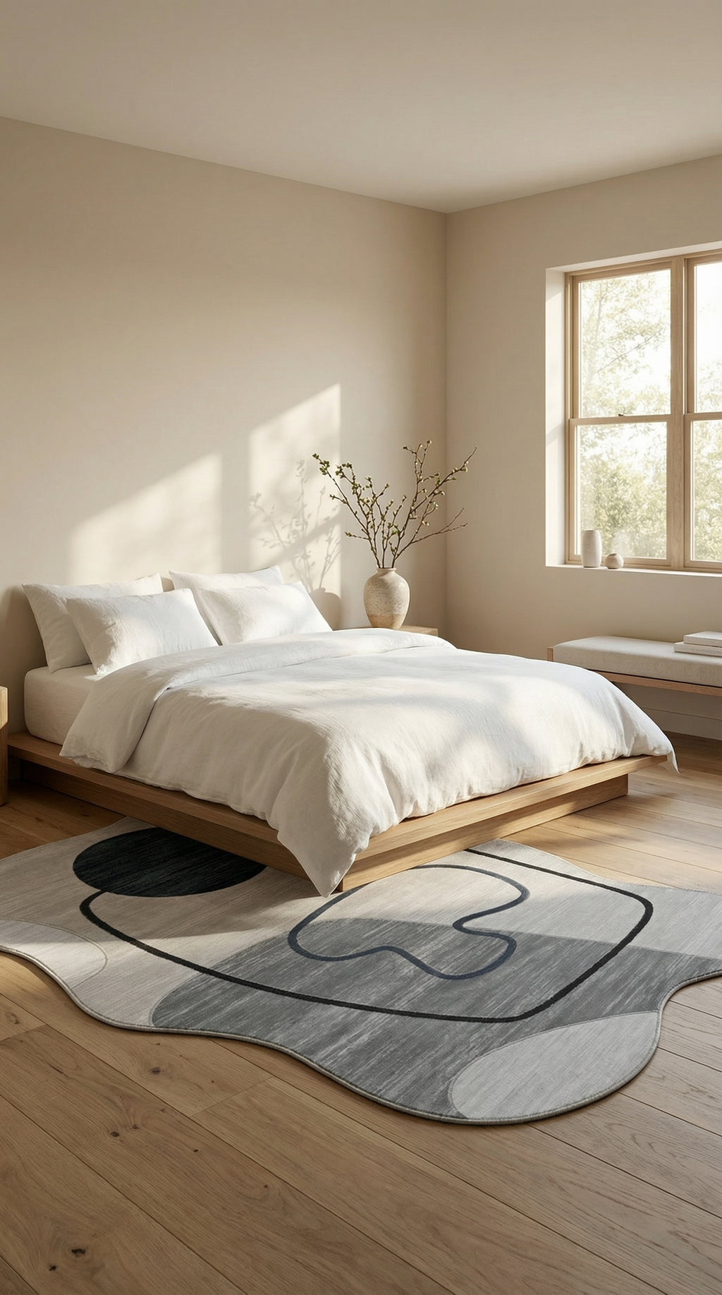 Soyut Sanat Desenli Asimetrik Halı | Kübist & Modern Tarz