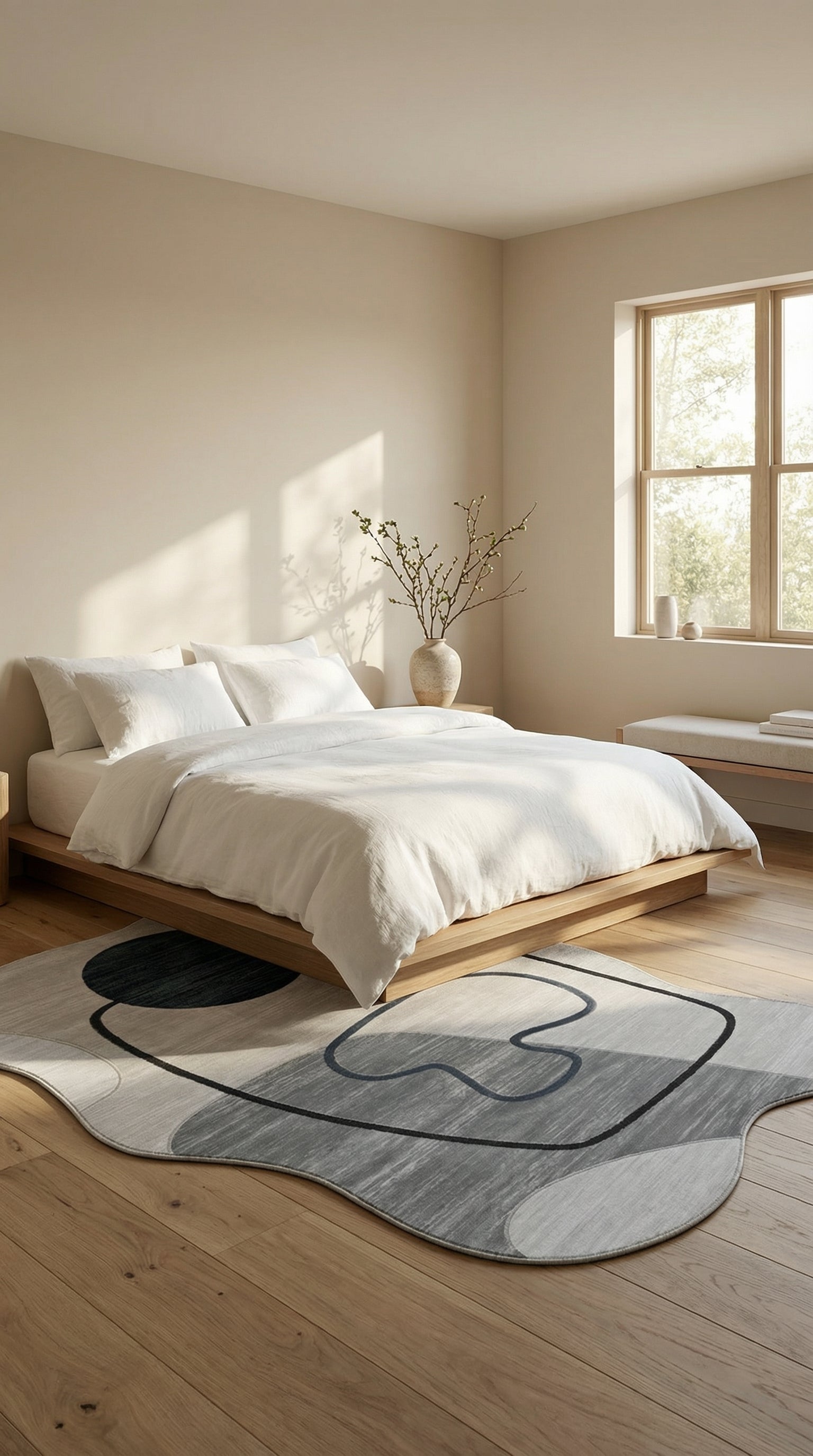 Soyut Sanat Desenli Asimetrik Halı | Kübist & Modern Tarz