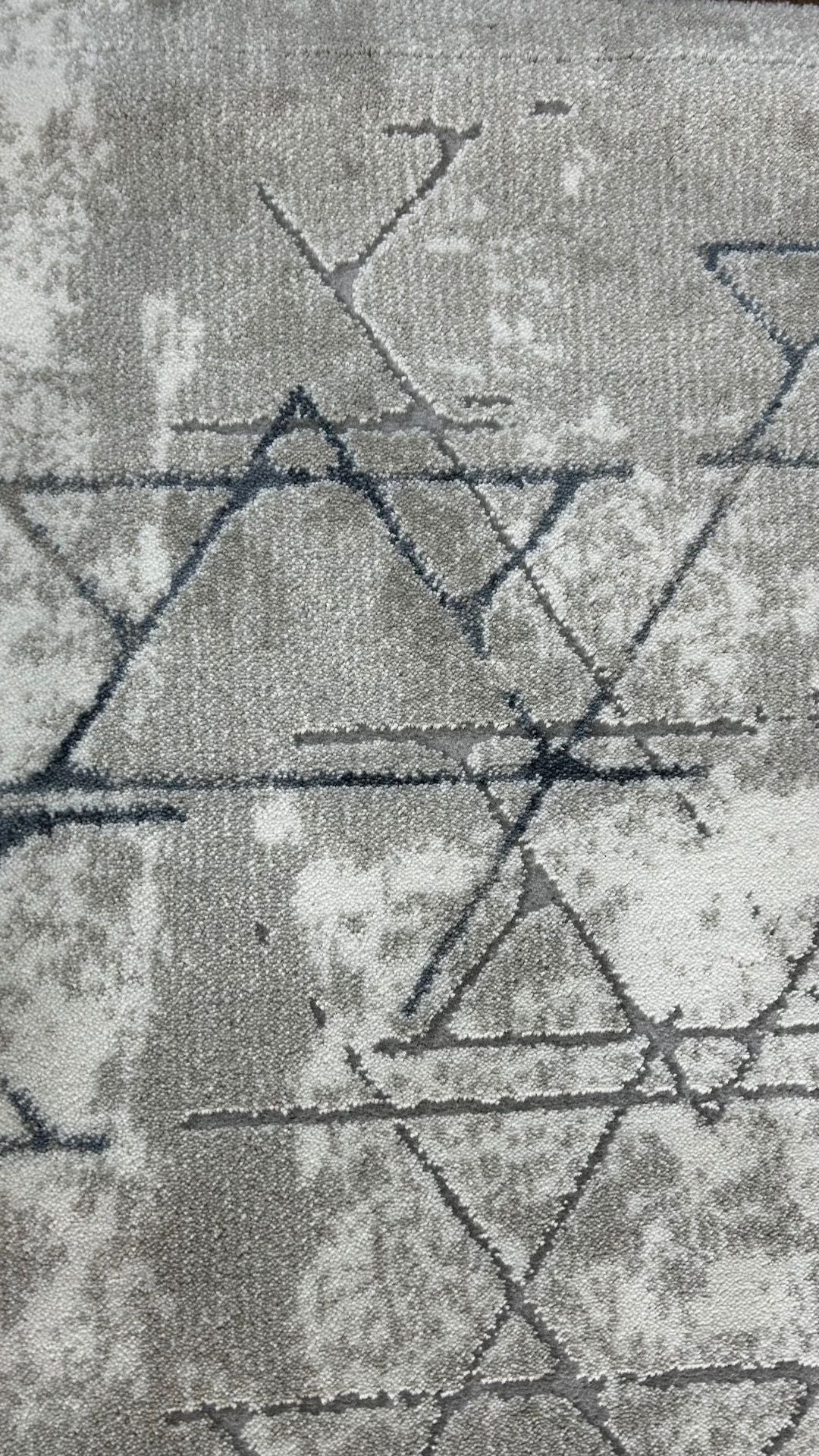 Zev Stone Serisi Geometrik Akrilik Halı st006 Gri 150x230 - %60 İndirimli Outlet