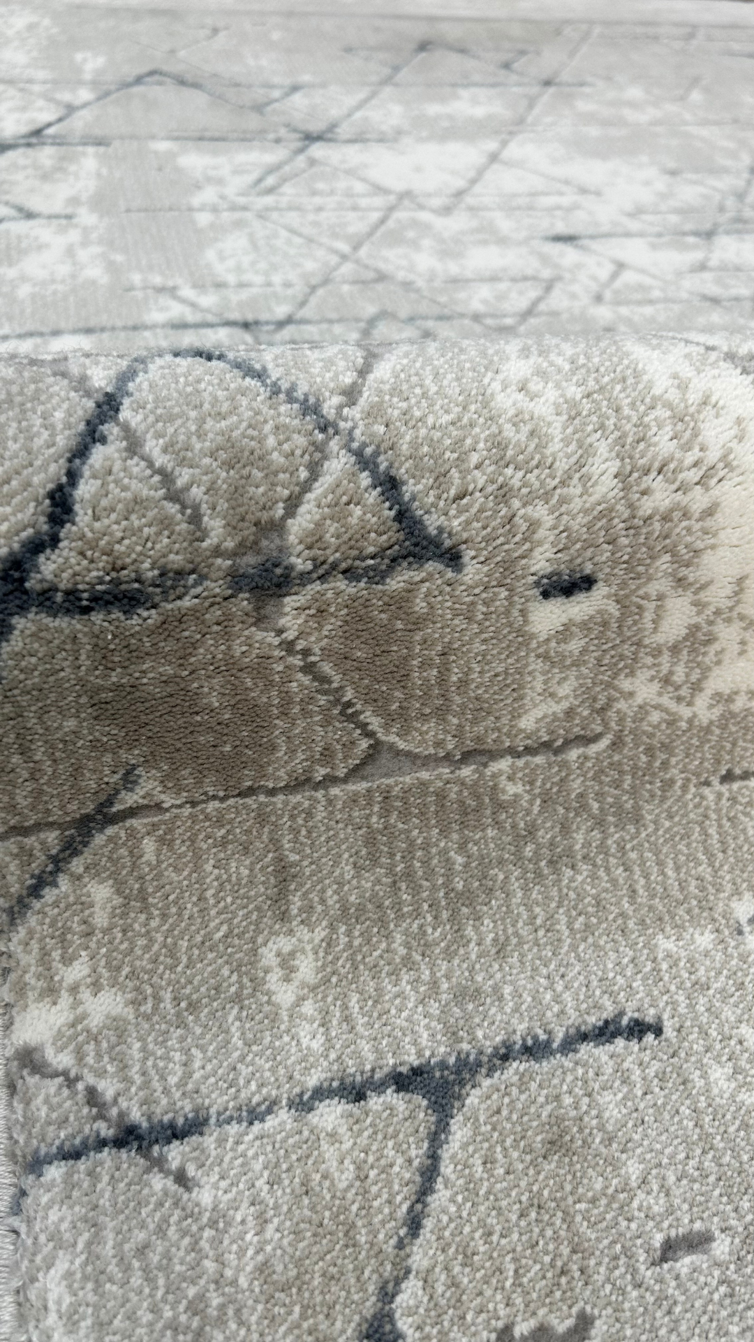 Zev Stone Serisi Geometrik Akrilik Halı st006 Gri 150x230 - %60 İndirimli Outlet